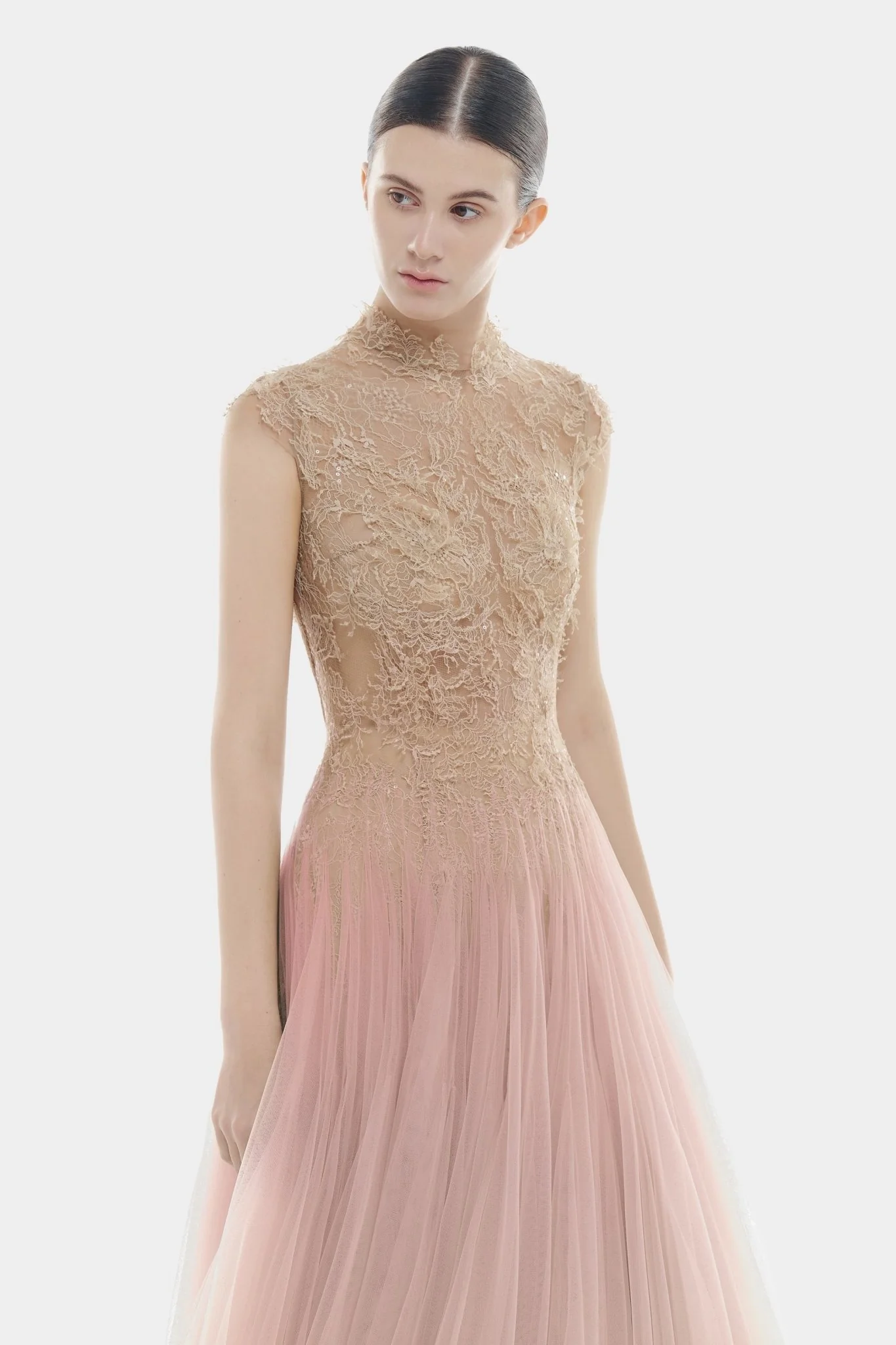Pink Ombré Cut-Out Lace Dress - Image 6