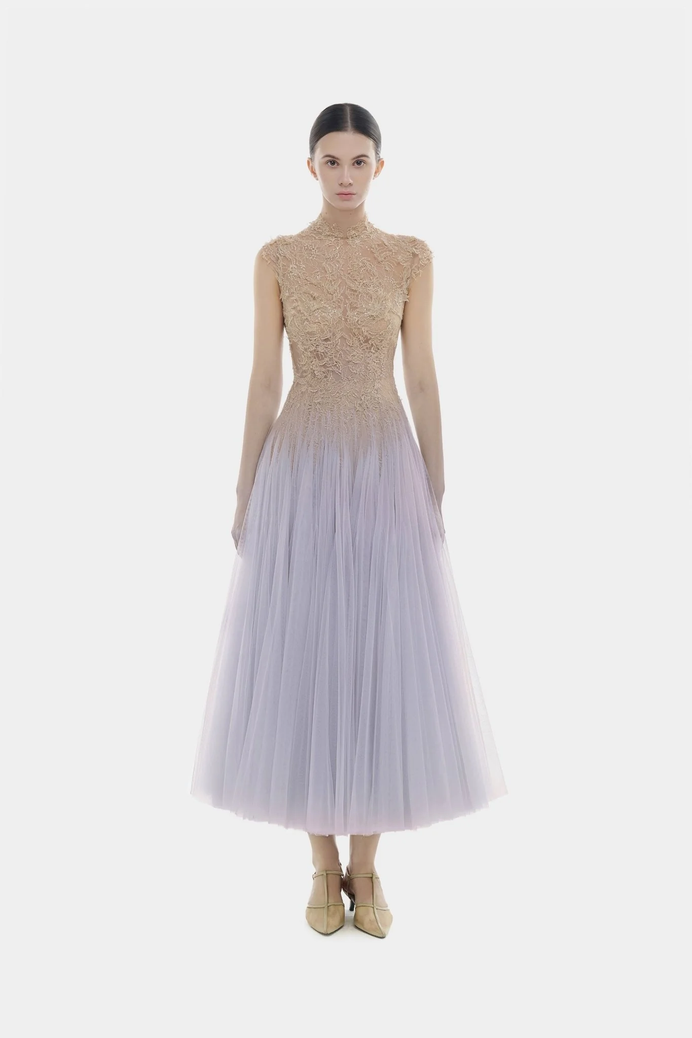 Baby Violet Ombré Cut-Out Lace Dress - Image 3