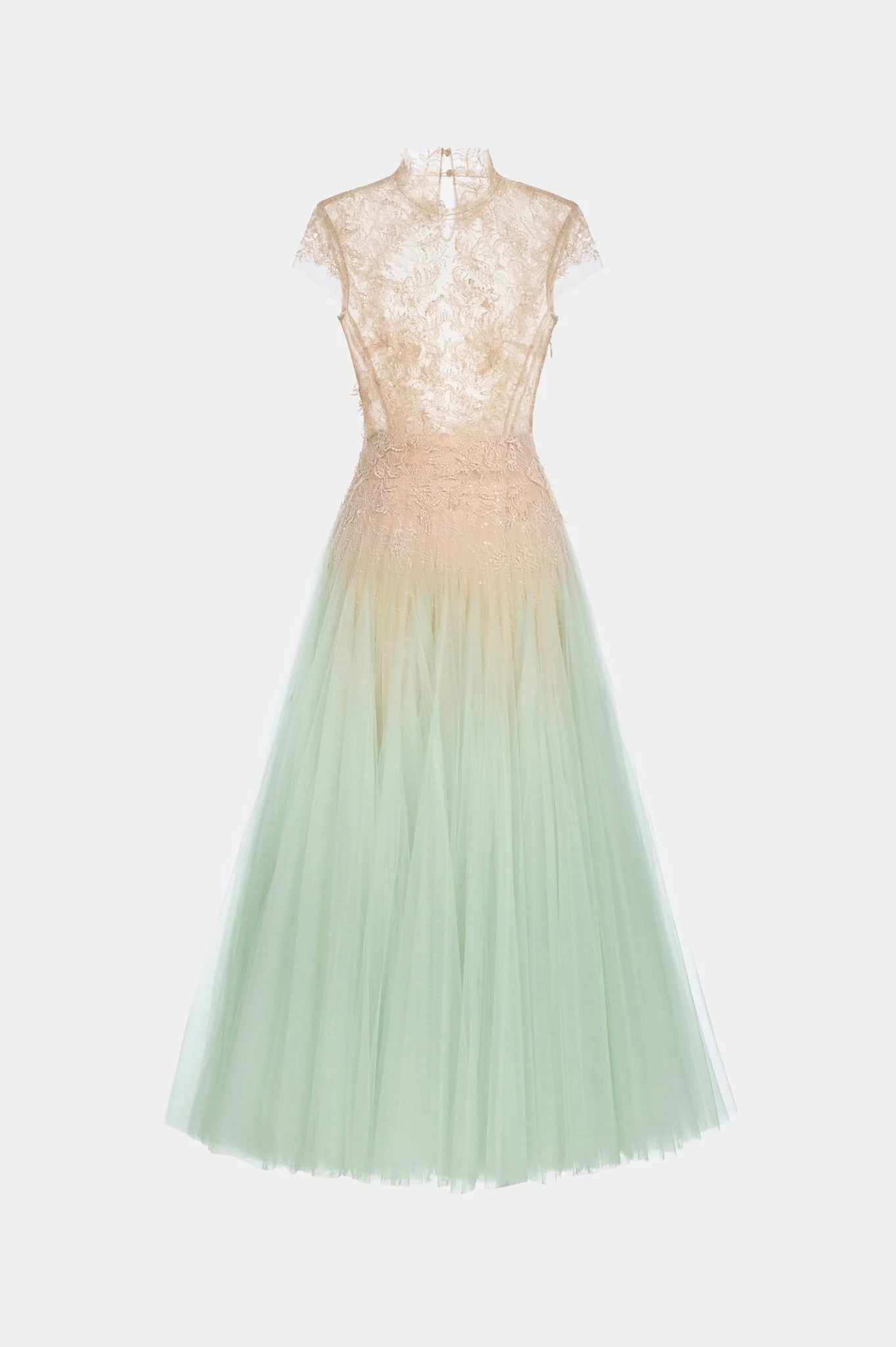 Mint Ombré Cut-Out Lace Dress