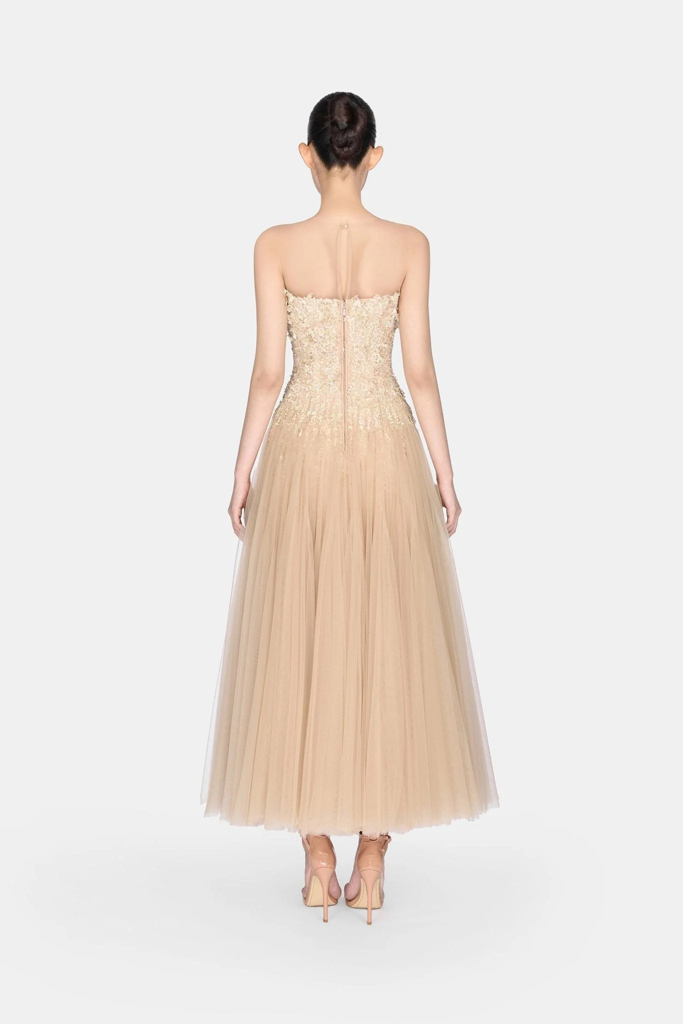 Pastel Beaded Lace Midi Dress - Image 4