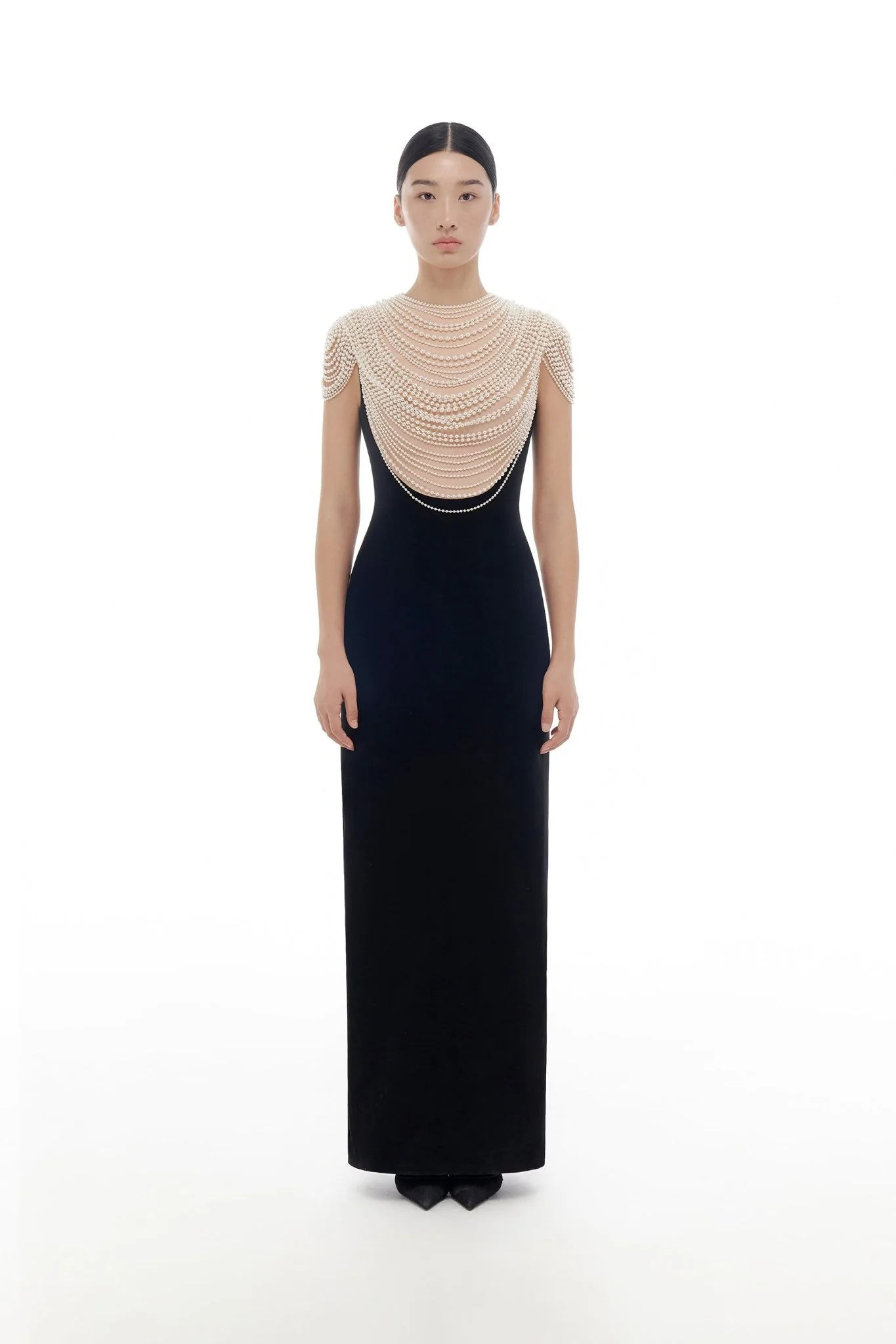 Black Lace Flower Pencil Dress - Image 3
