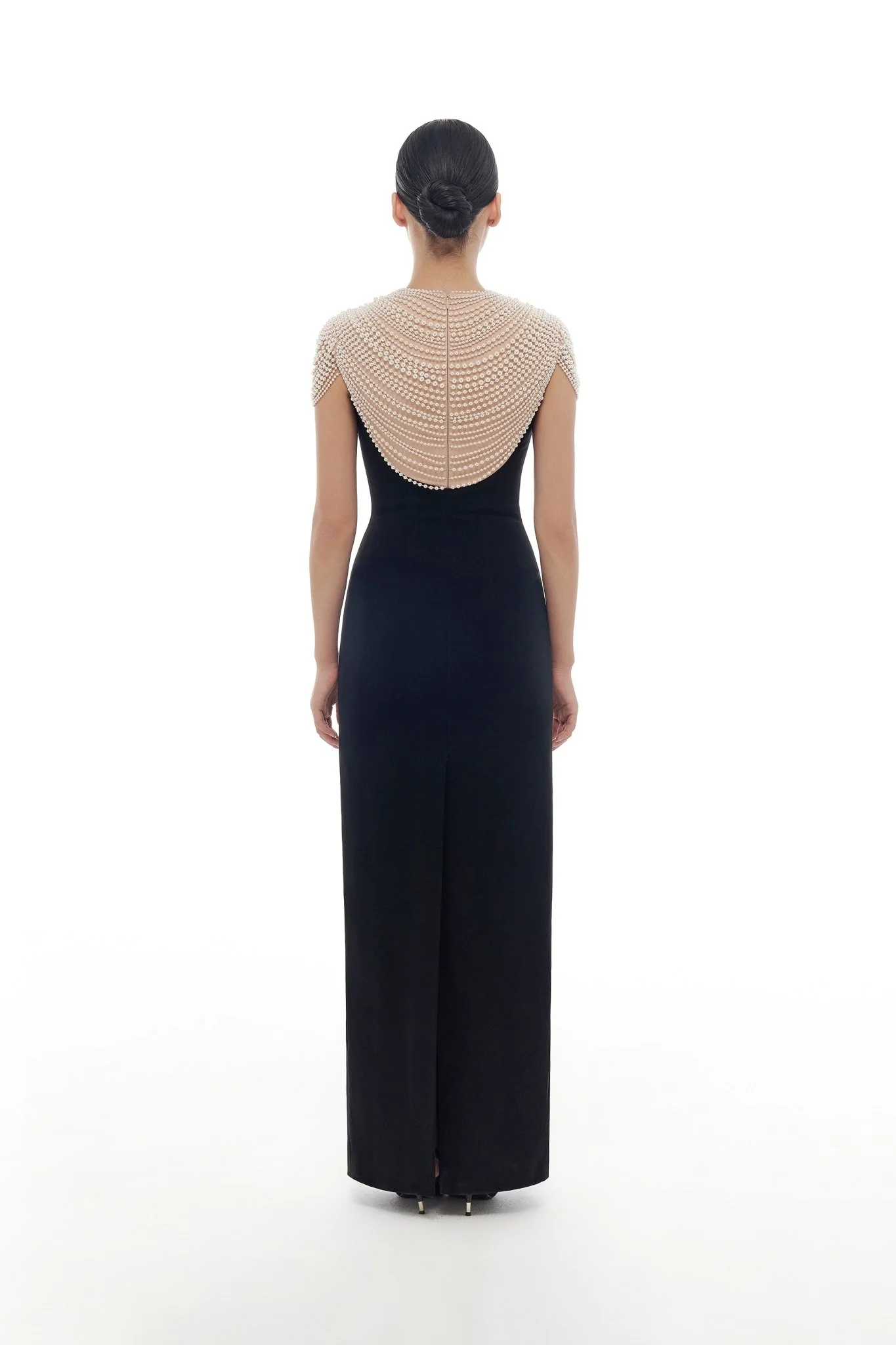 Black Lace Flower Pencil Dress - Image 4