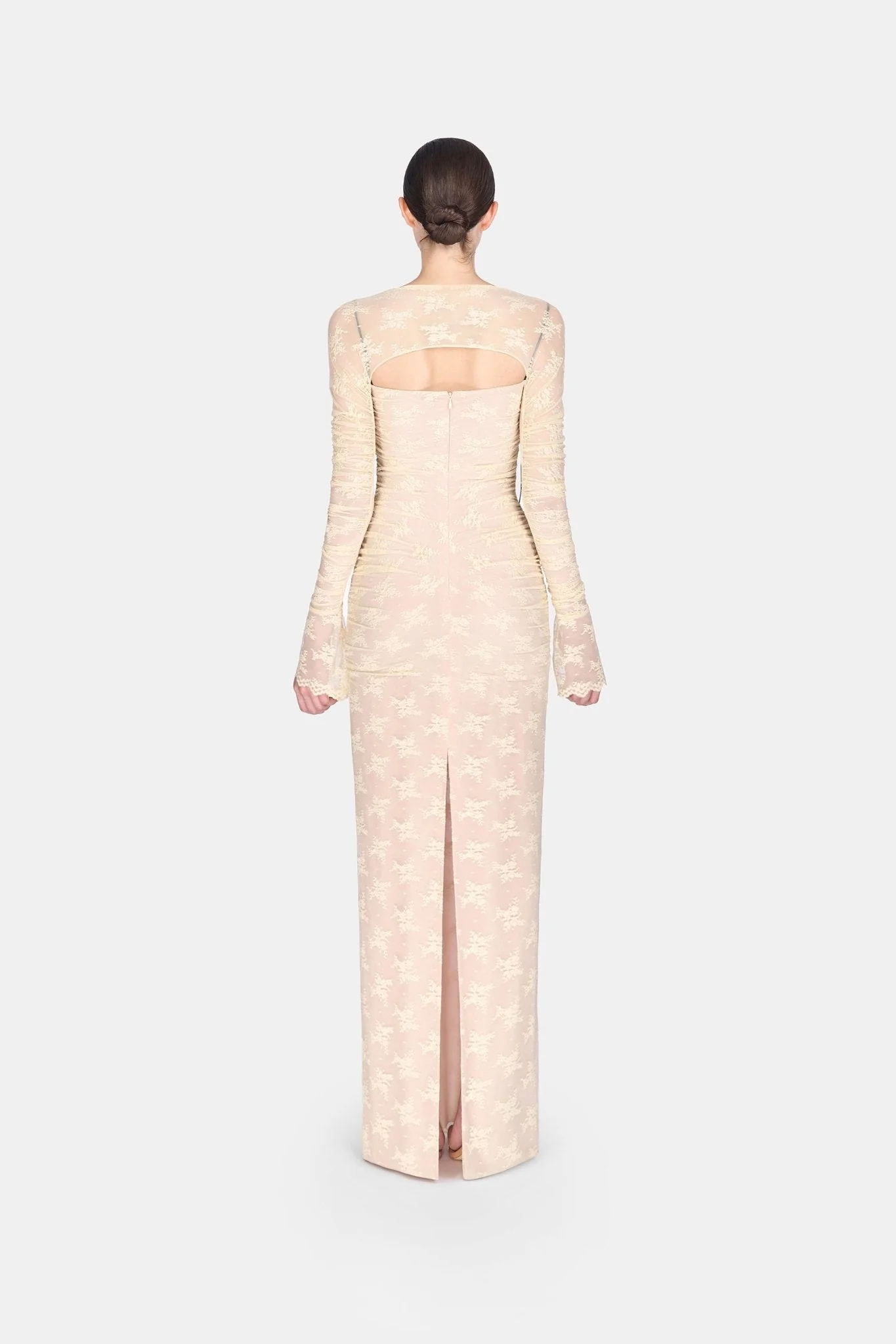 Ivory Bow Cut Out Laces Dress - Image 3