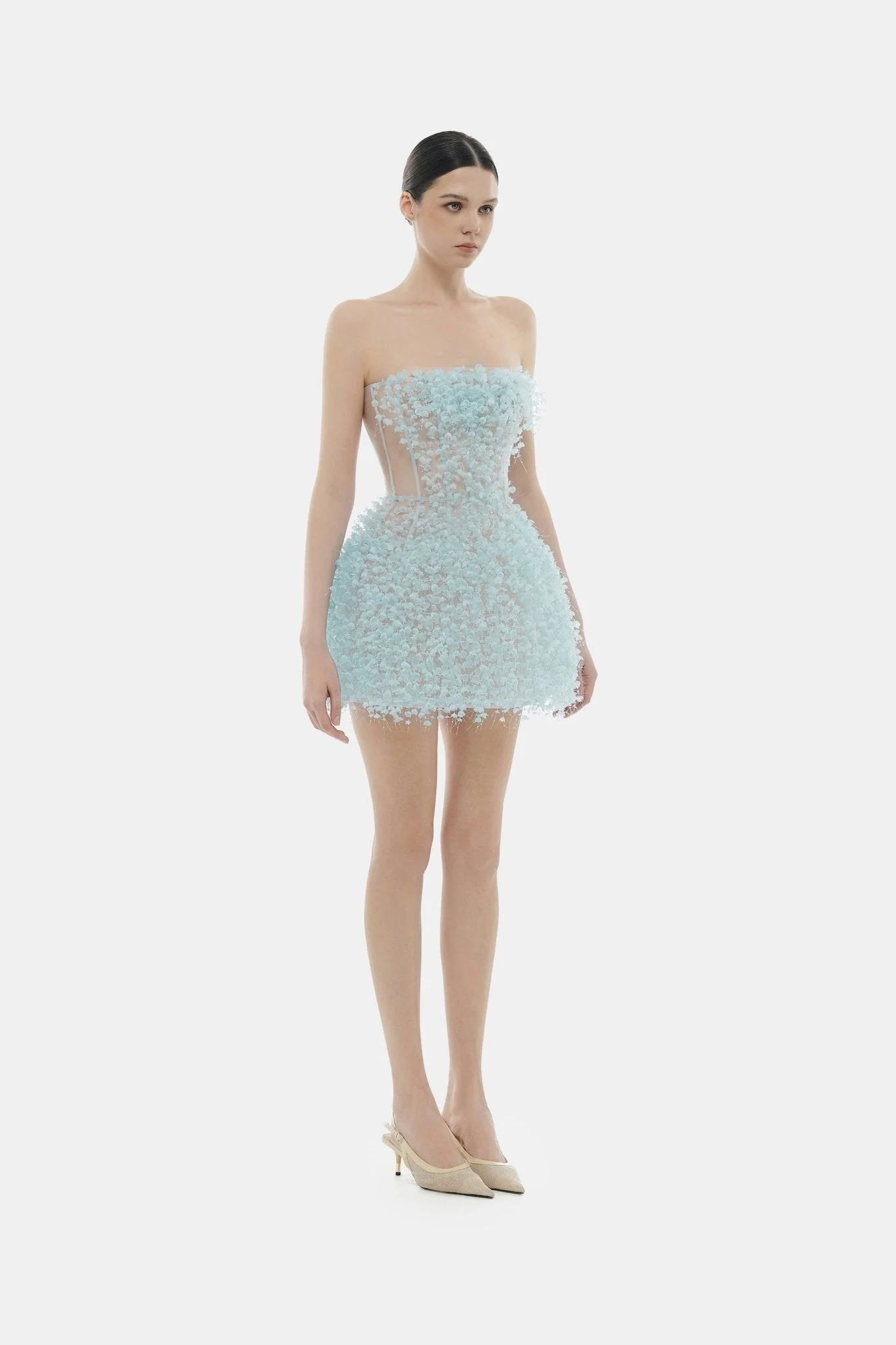 Blue Flowers Mini Dress - Image 5