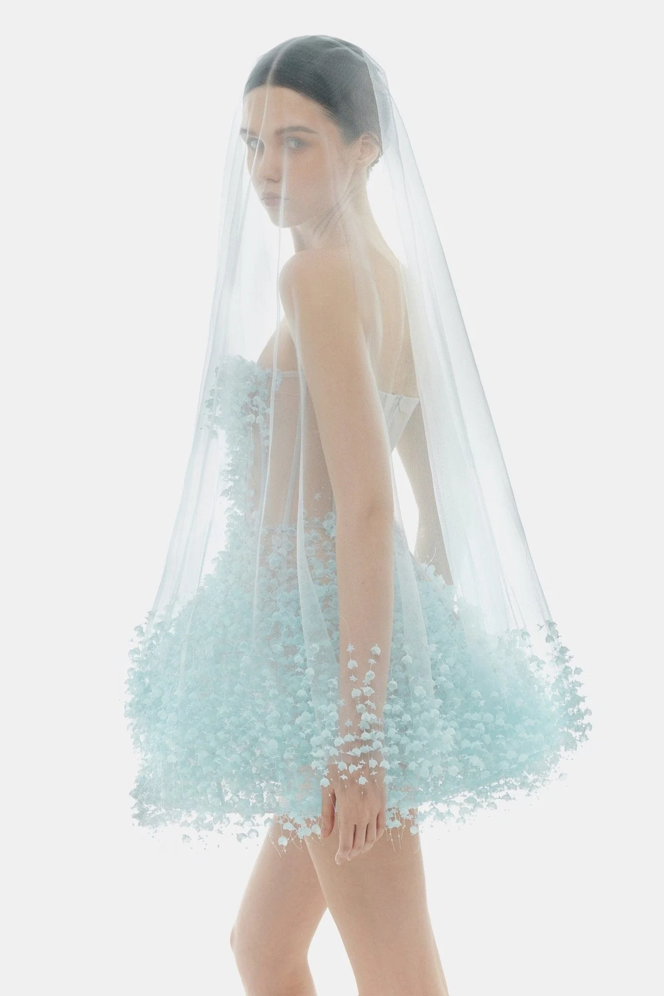 Blue Flowers Mini Dress - Image 7
