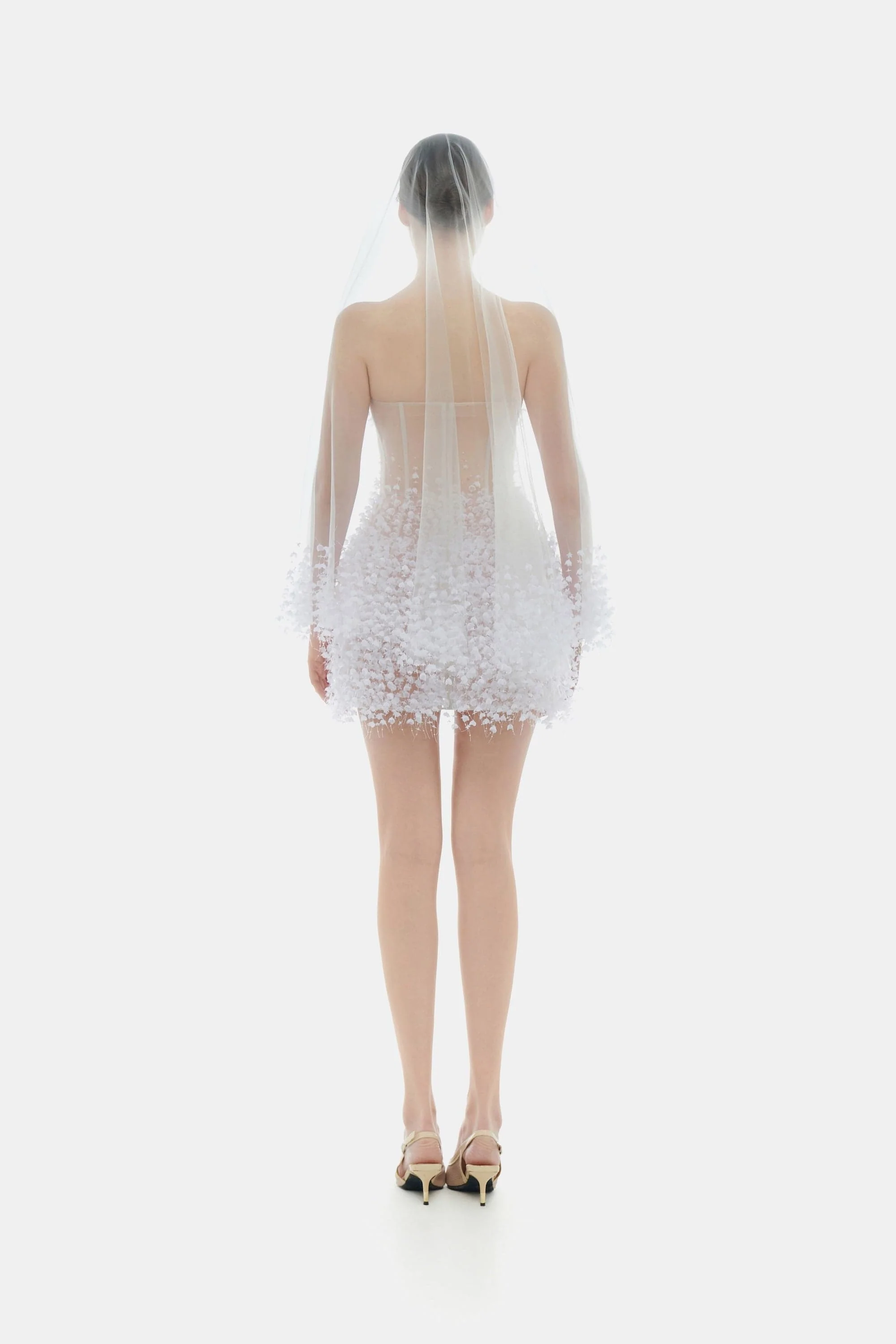 Ivory Flowers Mini Dress - Image 4