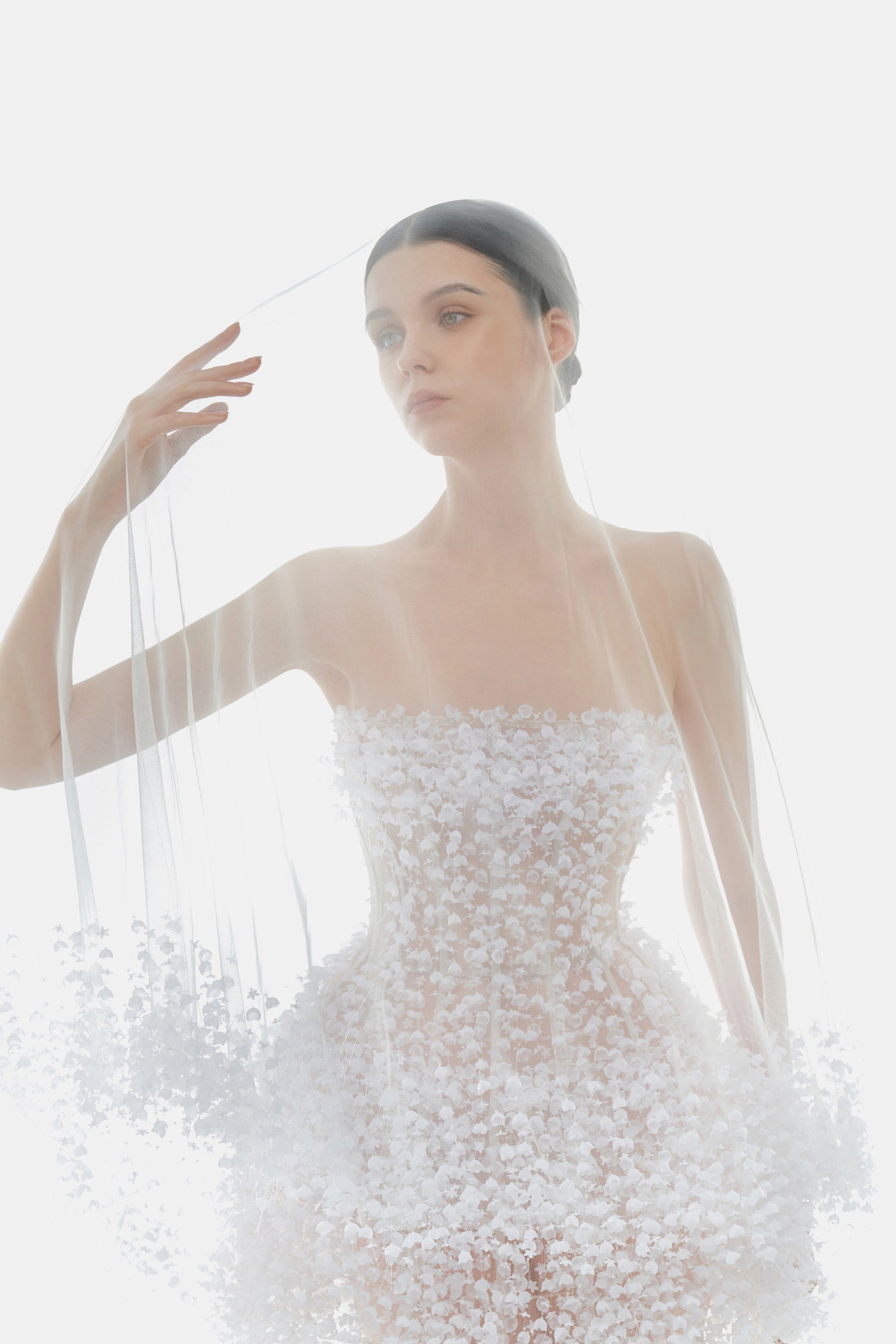 Ivory Flowers Mini Dress - Image 5