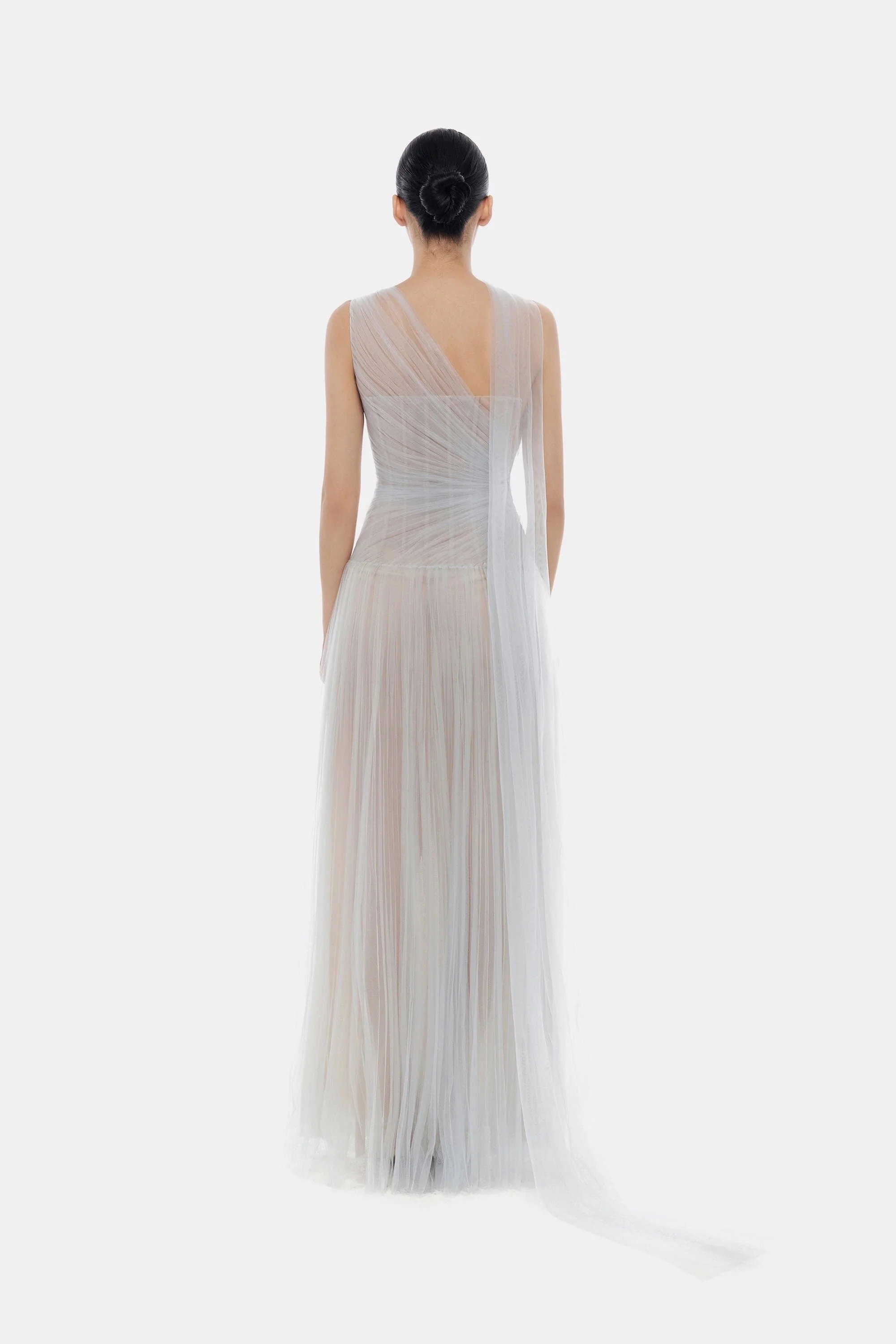 Blue Draped Maxi Dress - Image 5