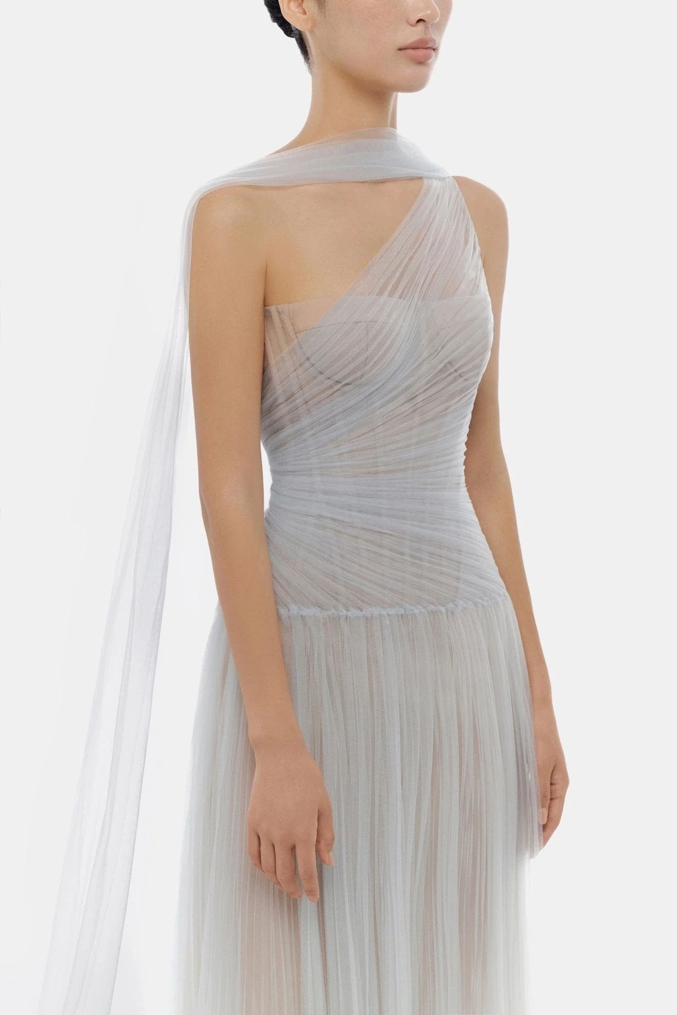 Blue Draped Maxi Dress - Image 7