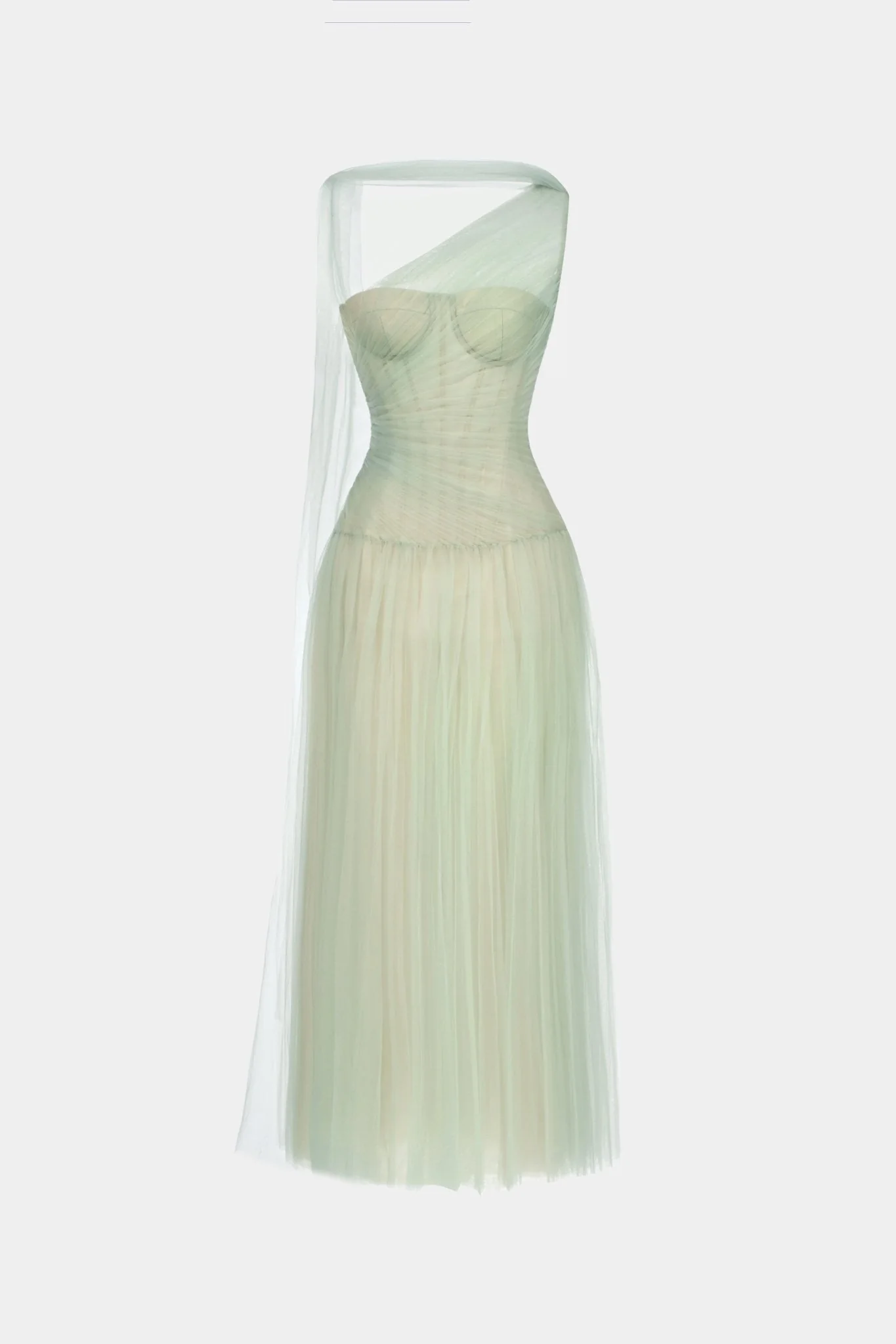 Mint Draped Midi Dress