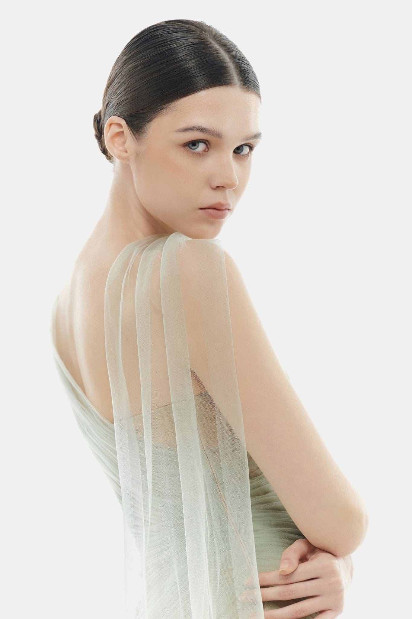 Mint Draped Maxi Dress - Image 5