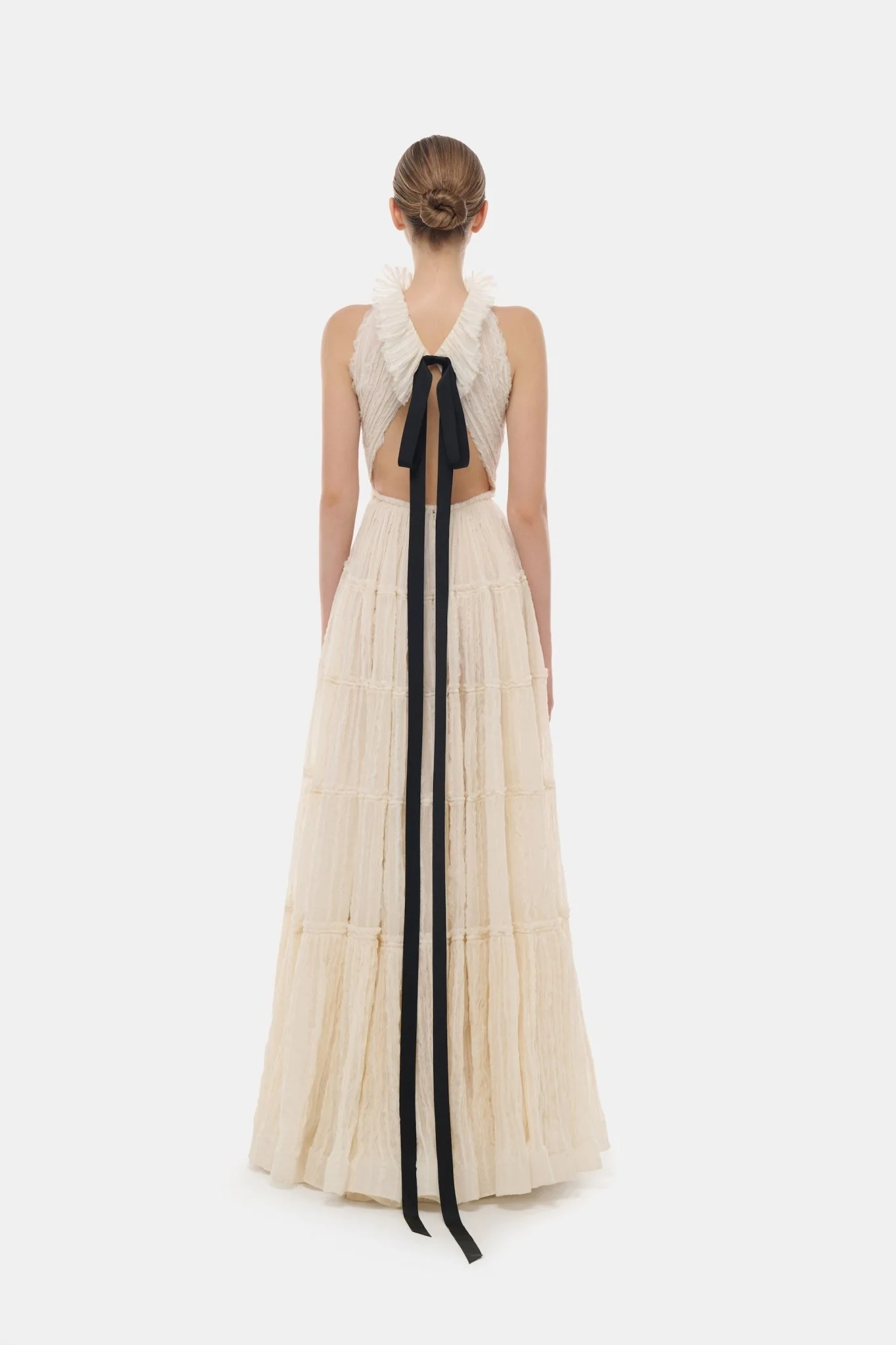 Ivory Tiered Halter Maxi Dress - Image 5