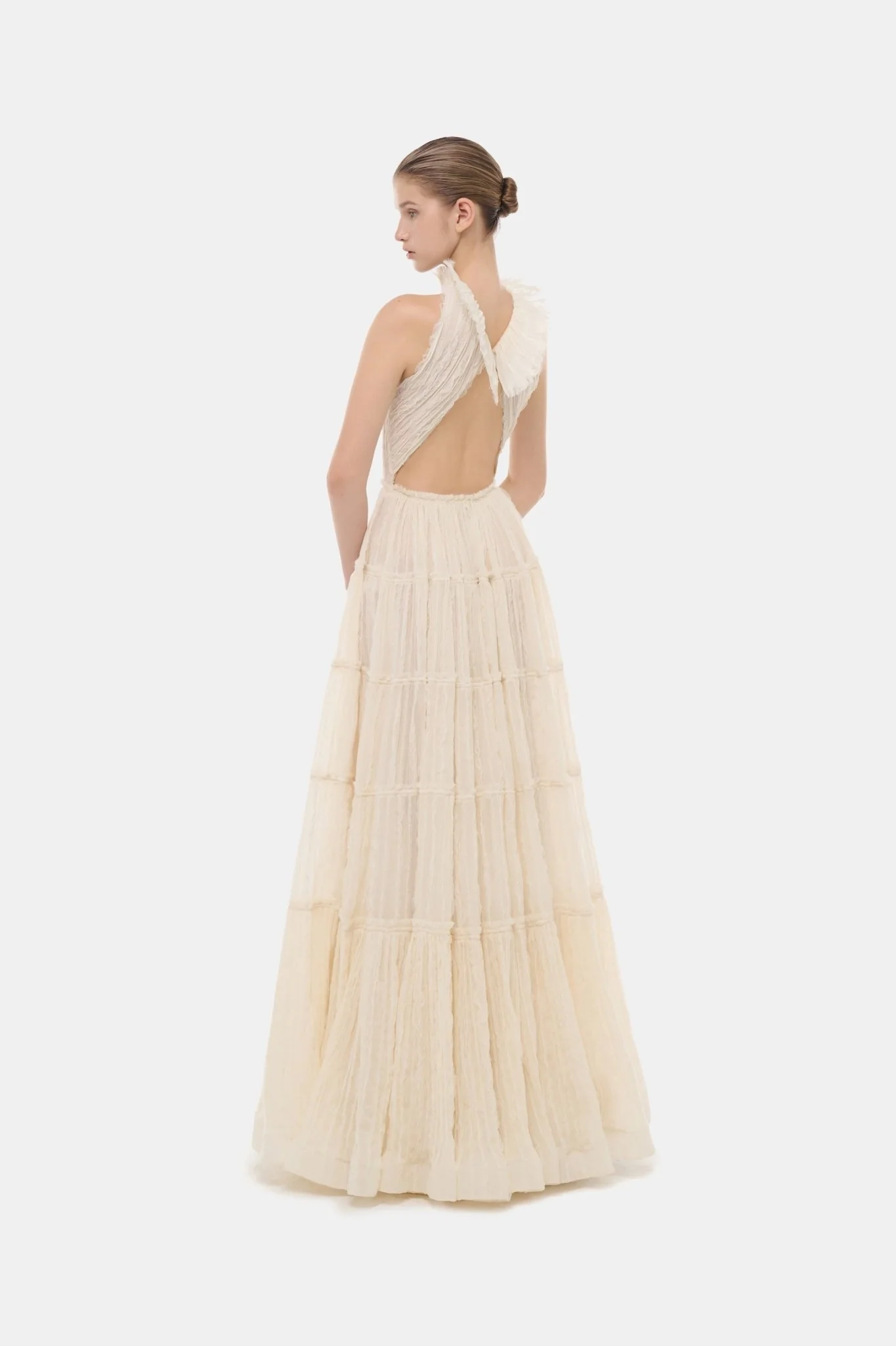Ivory Tiered Halter Maxi Dress - Image 6