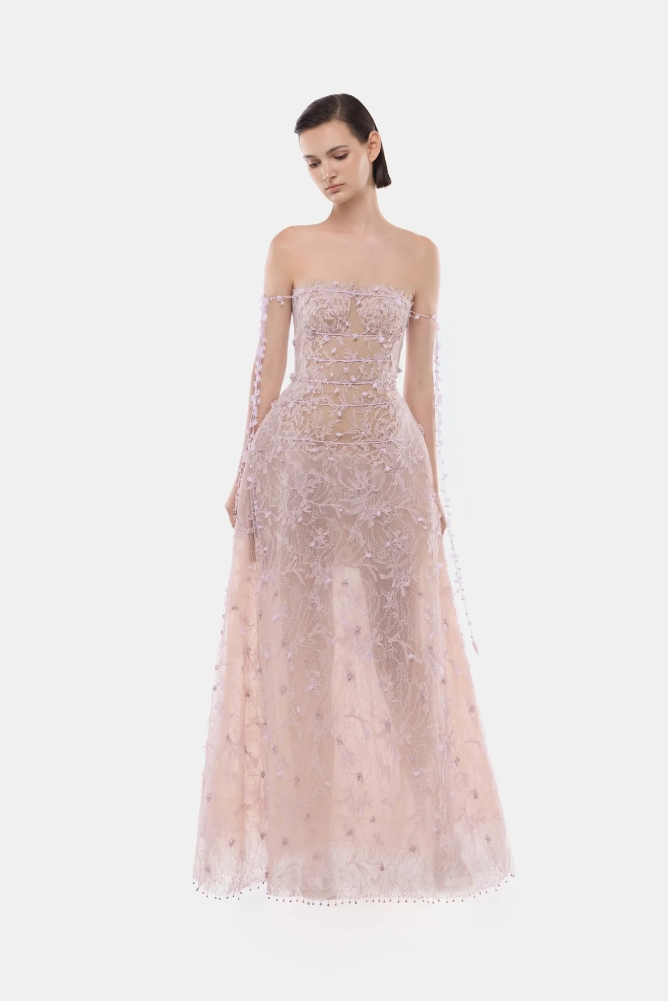 Violet Floral String Maxi Dress - Image 2