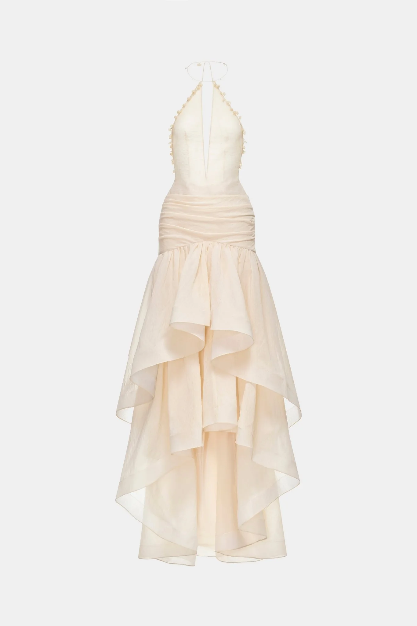 Ivory Cut-out Halter Dress - Image 3