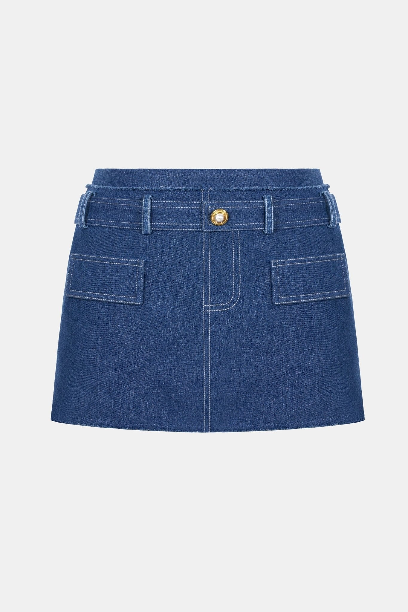Denim Tweed Mini Skirt
