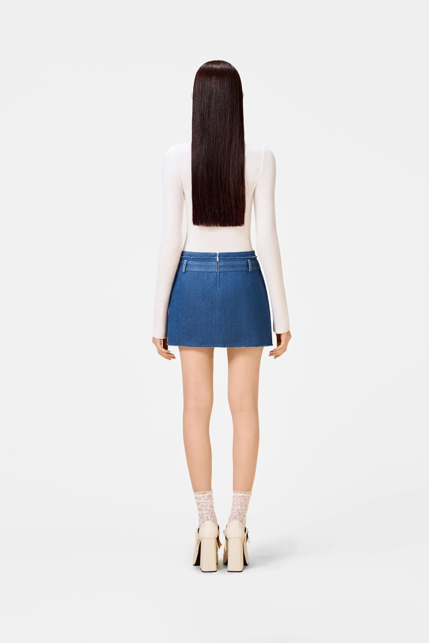 Denim Tweed Mini Skirt - Image 4
