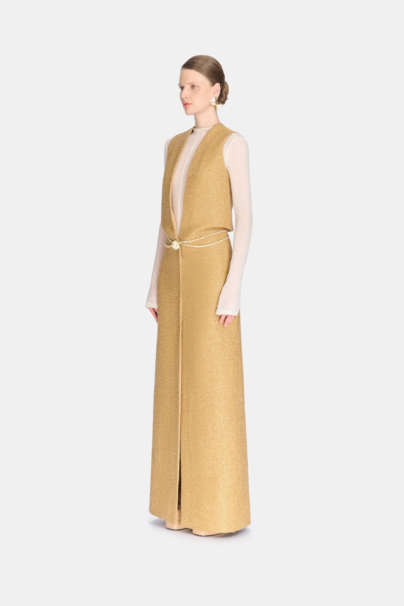 Gold Harmonia Tweed Dress - Image 3