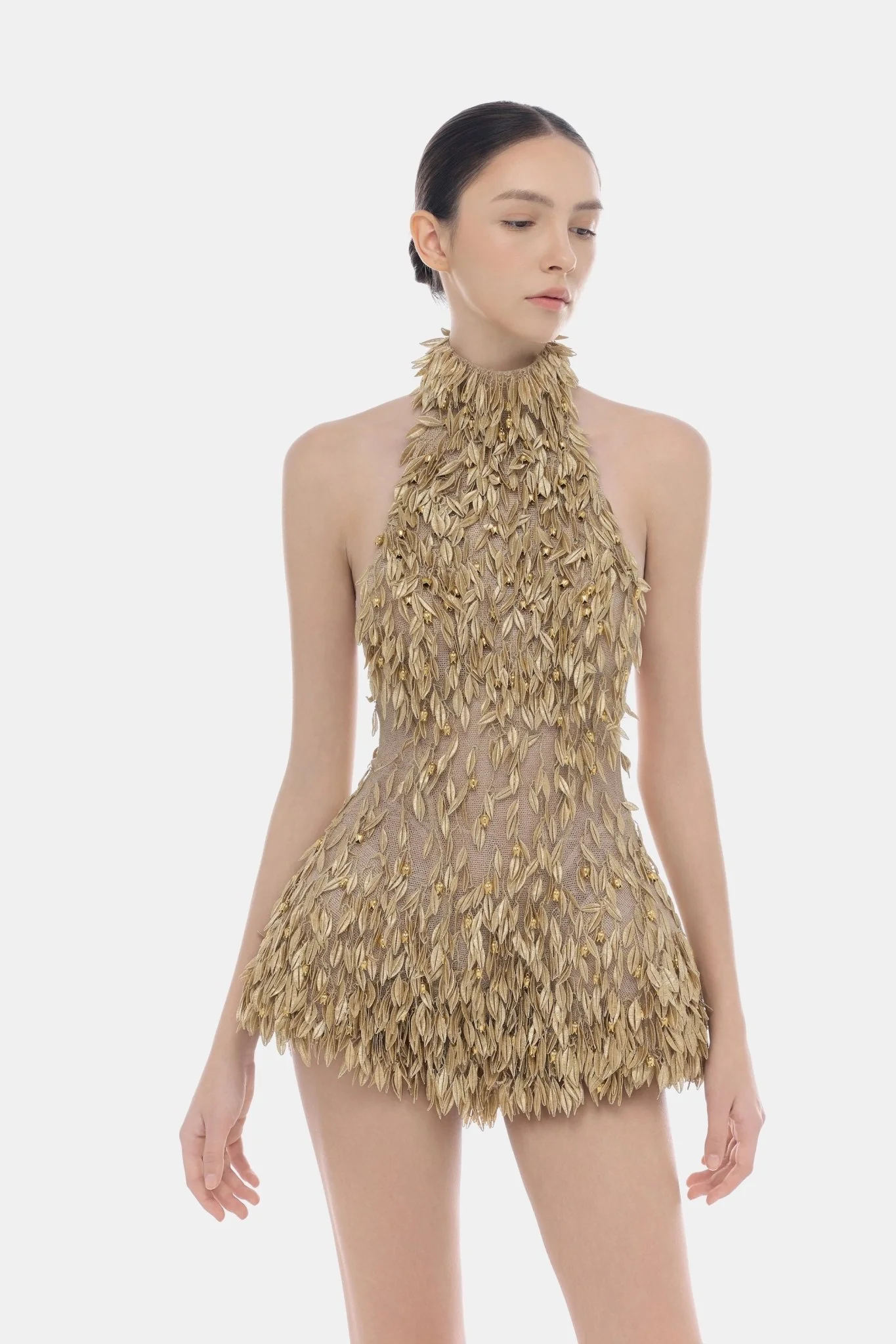 Gold High Neck Jumpsuit - Image 5