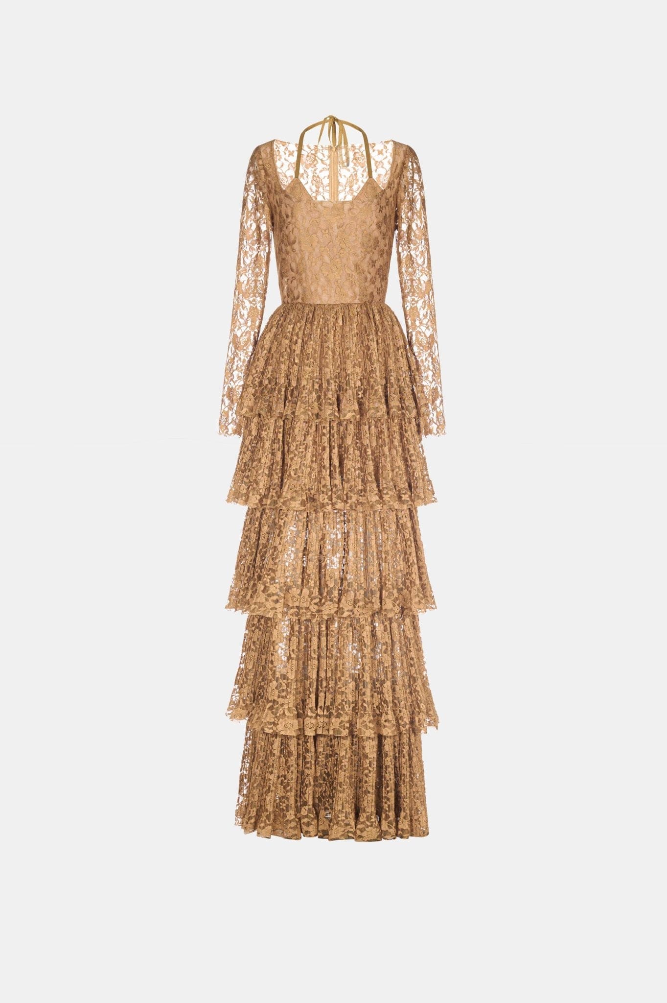 Gold Lace Layered Dress