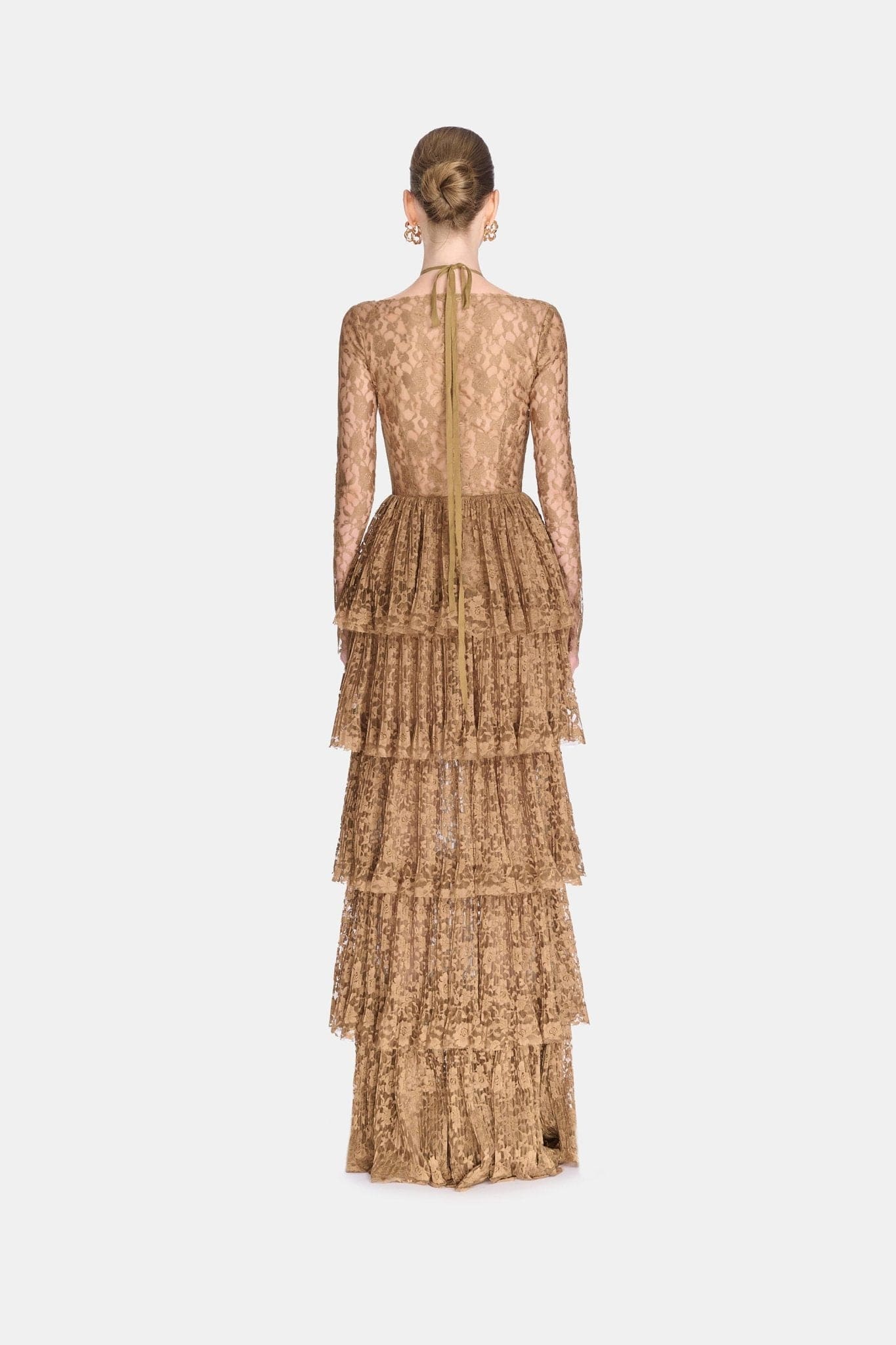 Gold Lace Layered Dress - Image 4