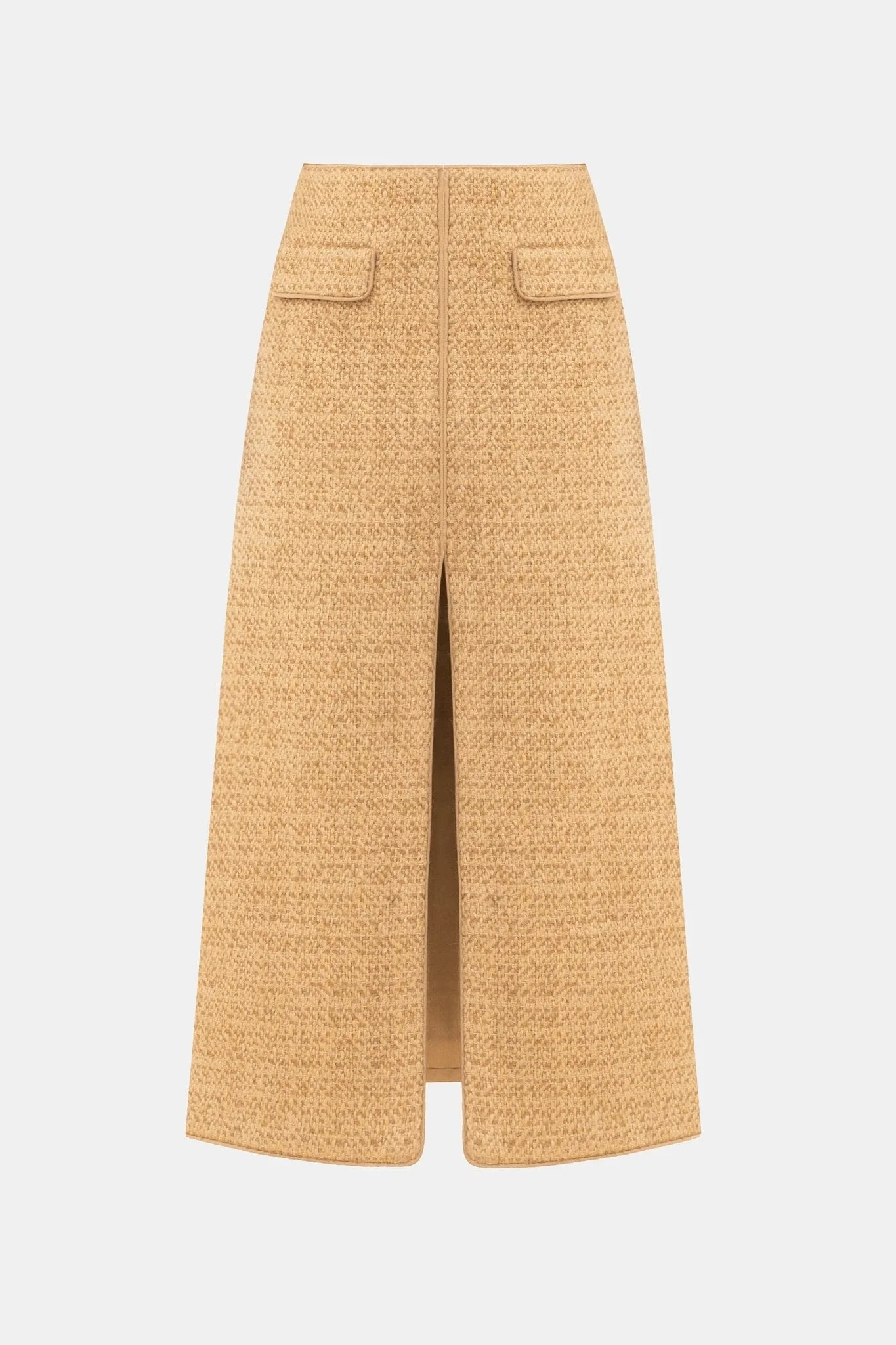 Gold Tweed A-Line Skirt