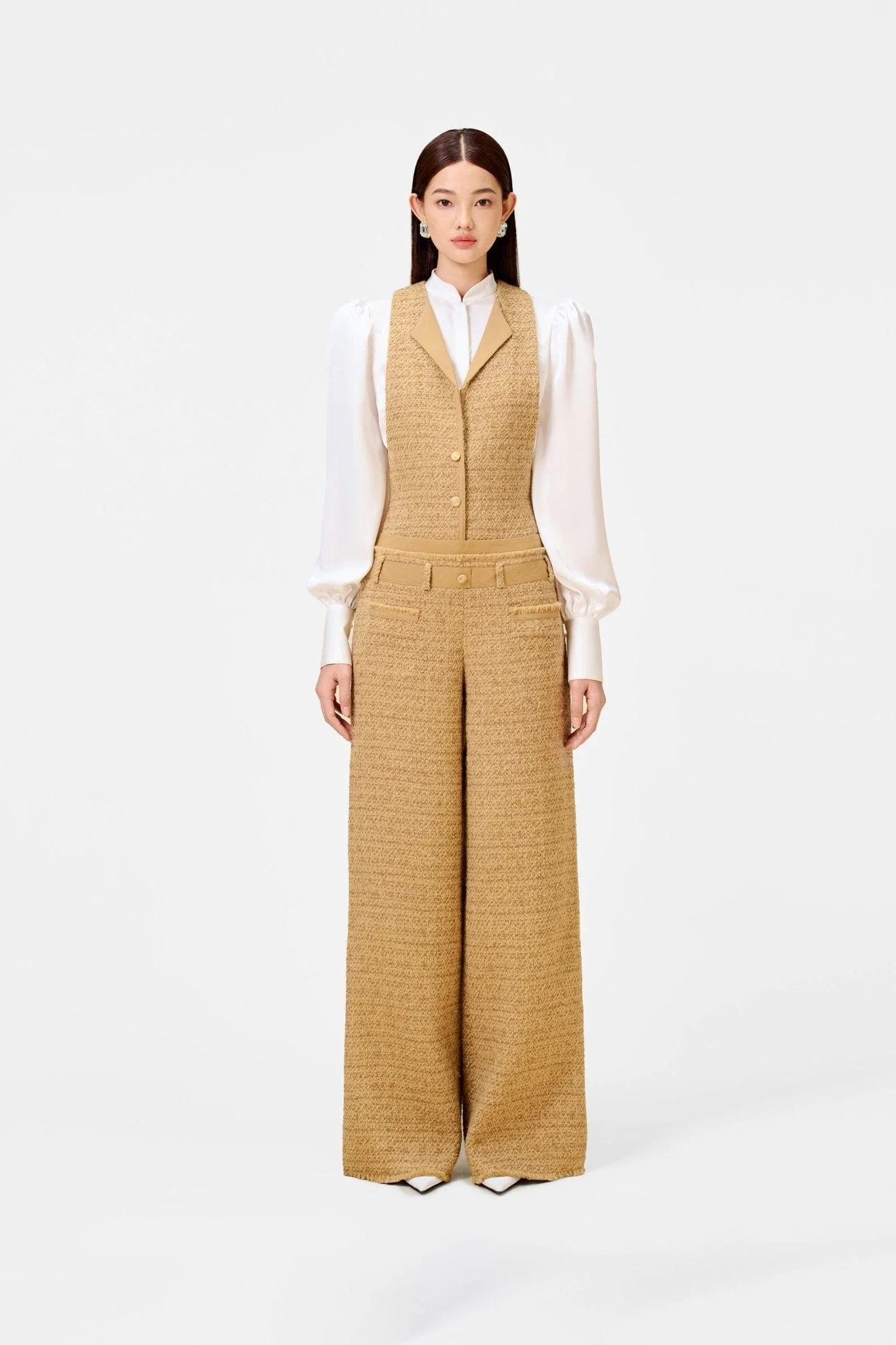 Gold Tweed Waistcoat - Image 2