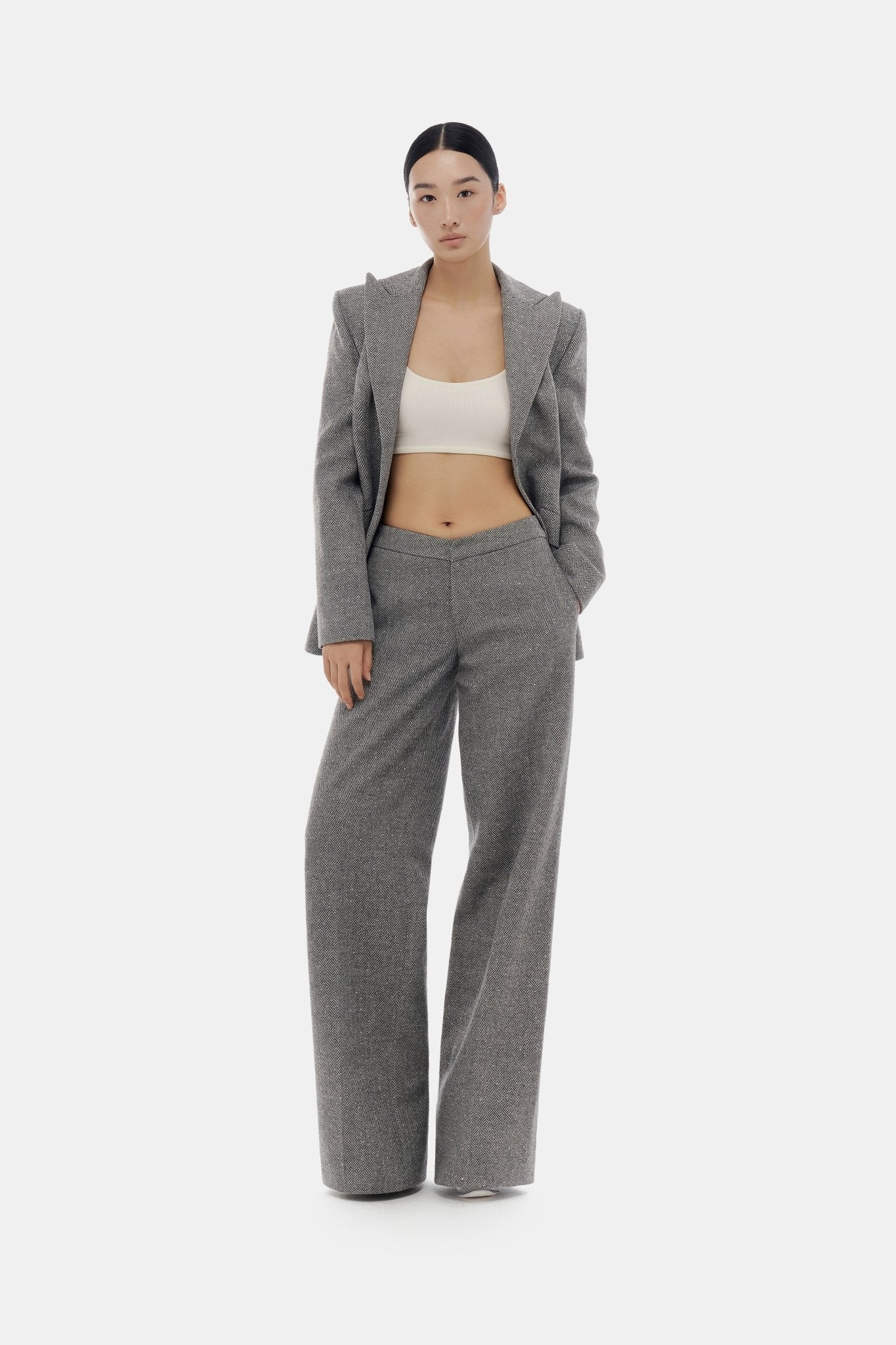 Grey Harringbon Pants - Image 2