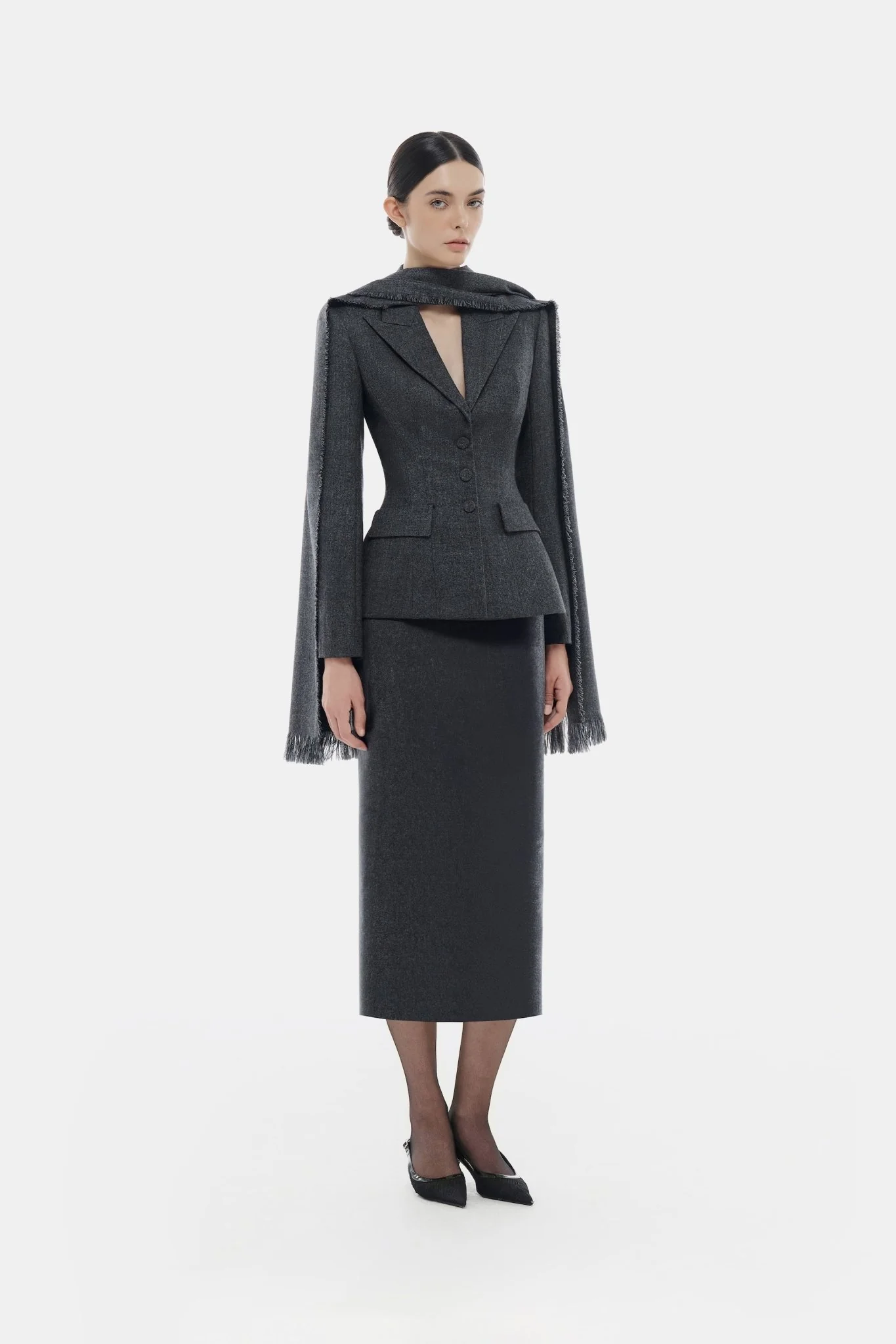 Grey Midi Skirt - Image 2