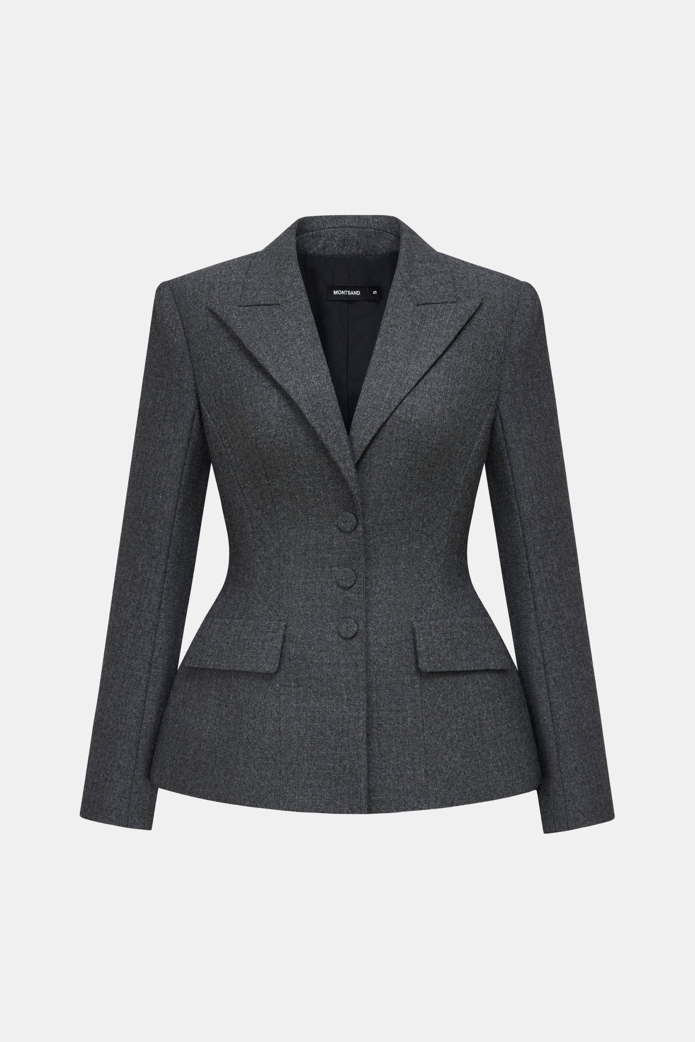 Grey Single Breast Blazer