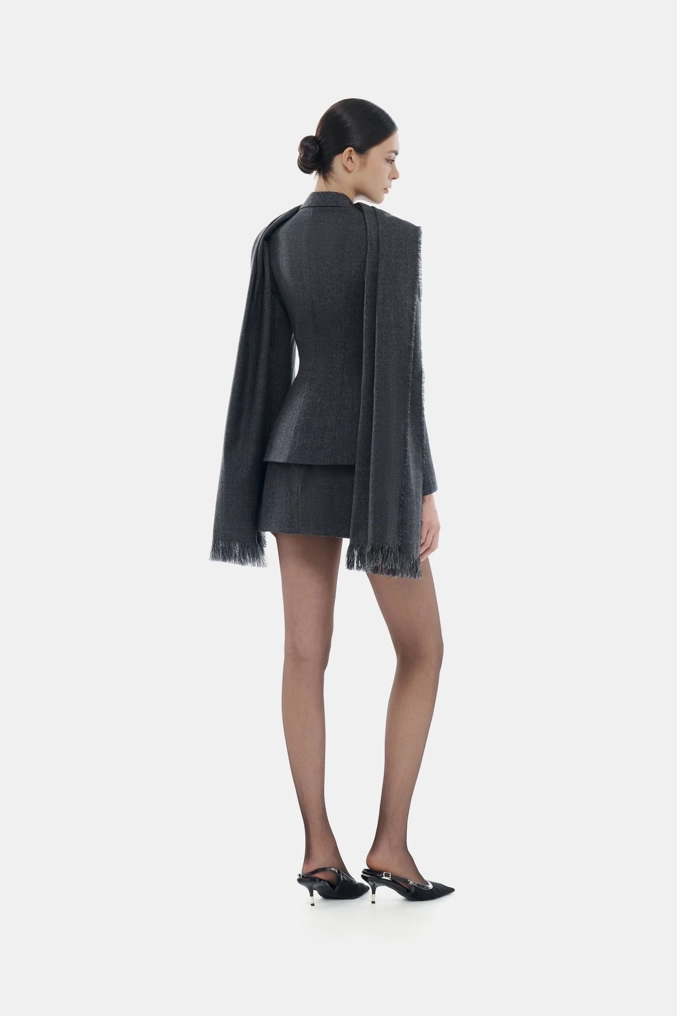 Grey Single Breast Blazer - Image 5