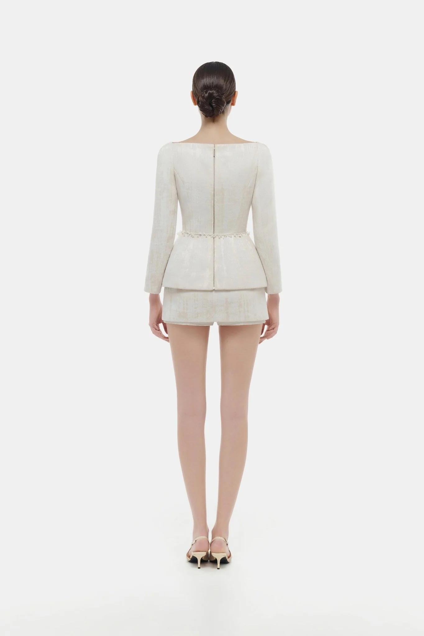 Ivory Brocade Blazer - Image 3