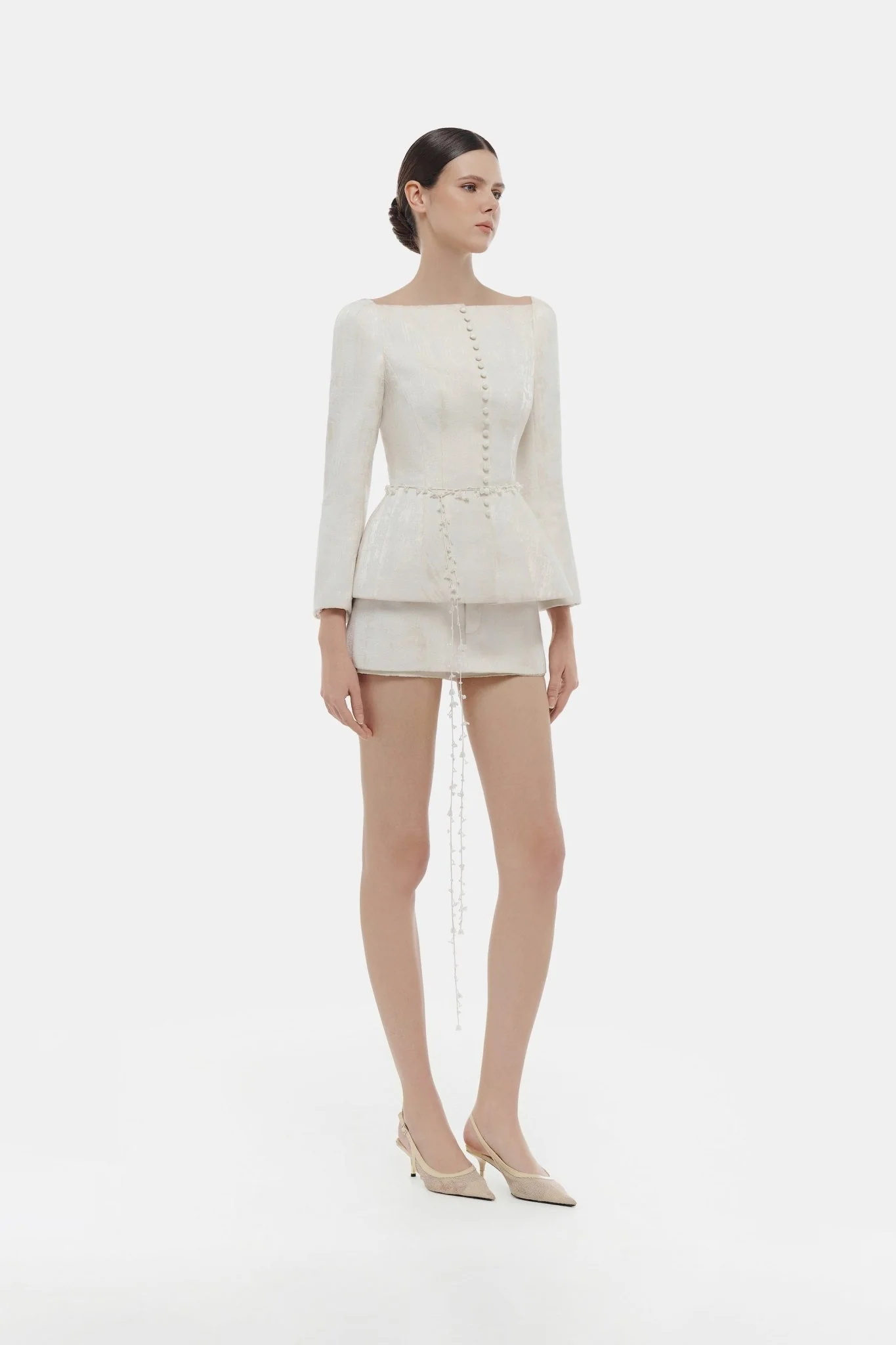 Ivory Brocade Blazer - Image 4