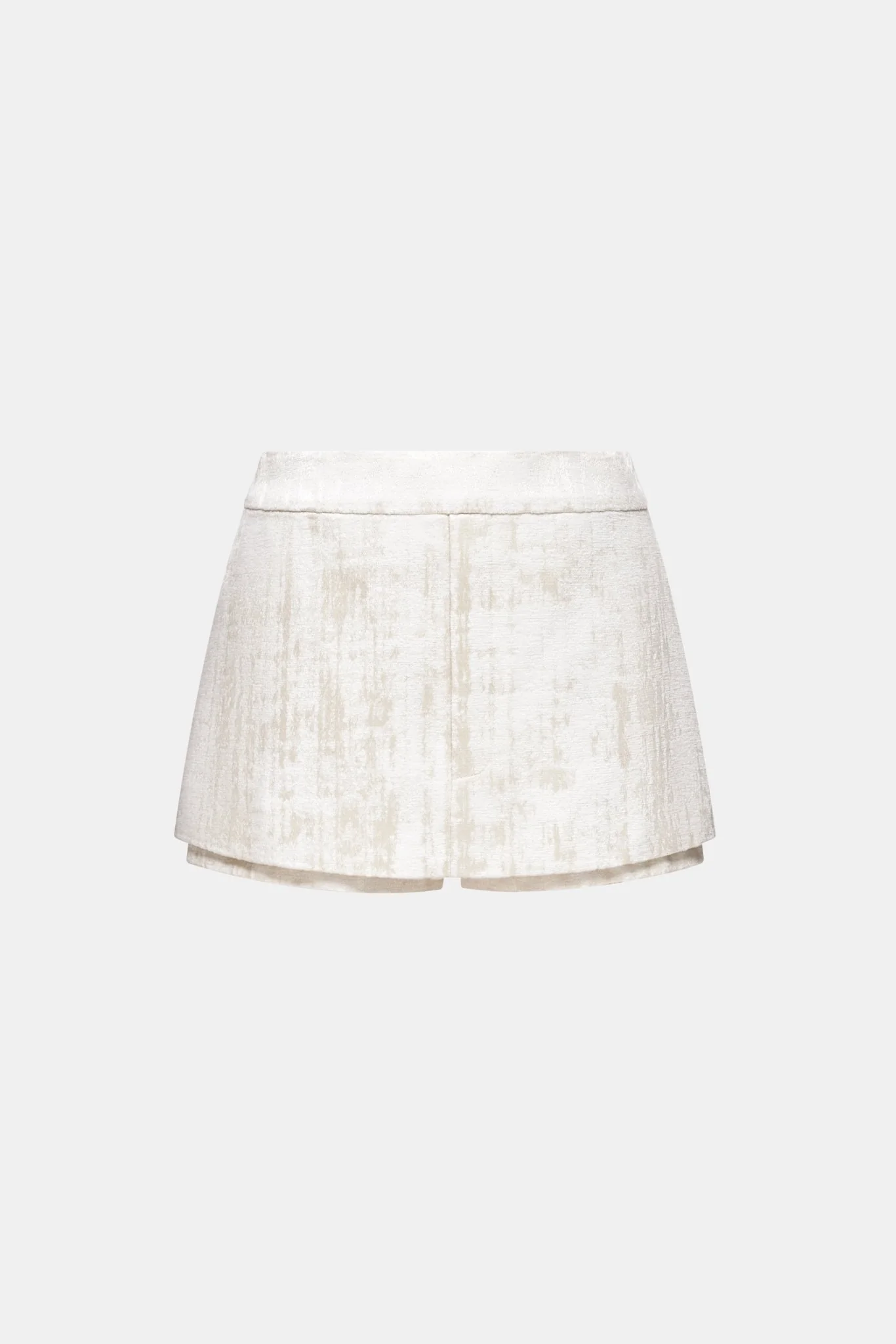 Ivory Brocade Mini Skirt
