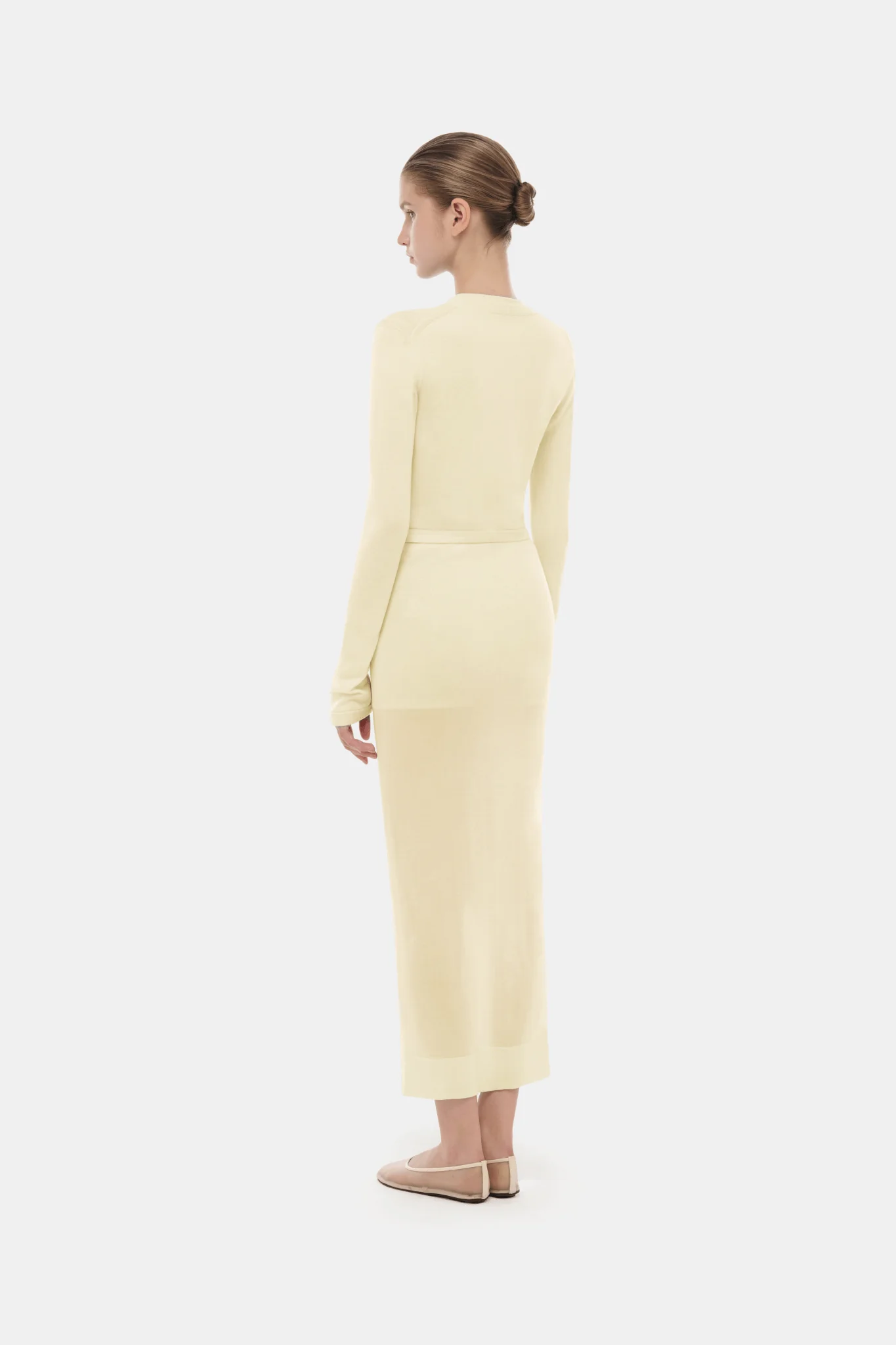 Ivory Sheer Layered Midi Skirt - Image 3