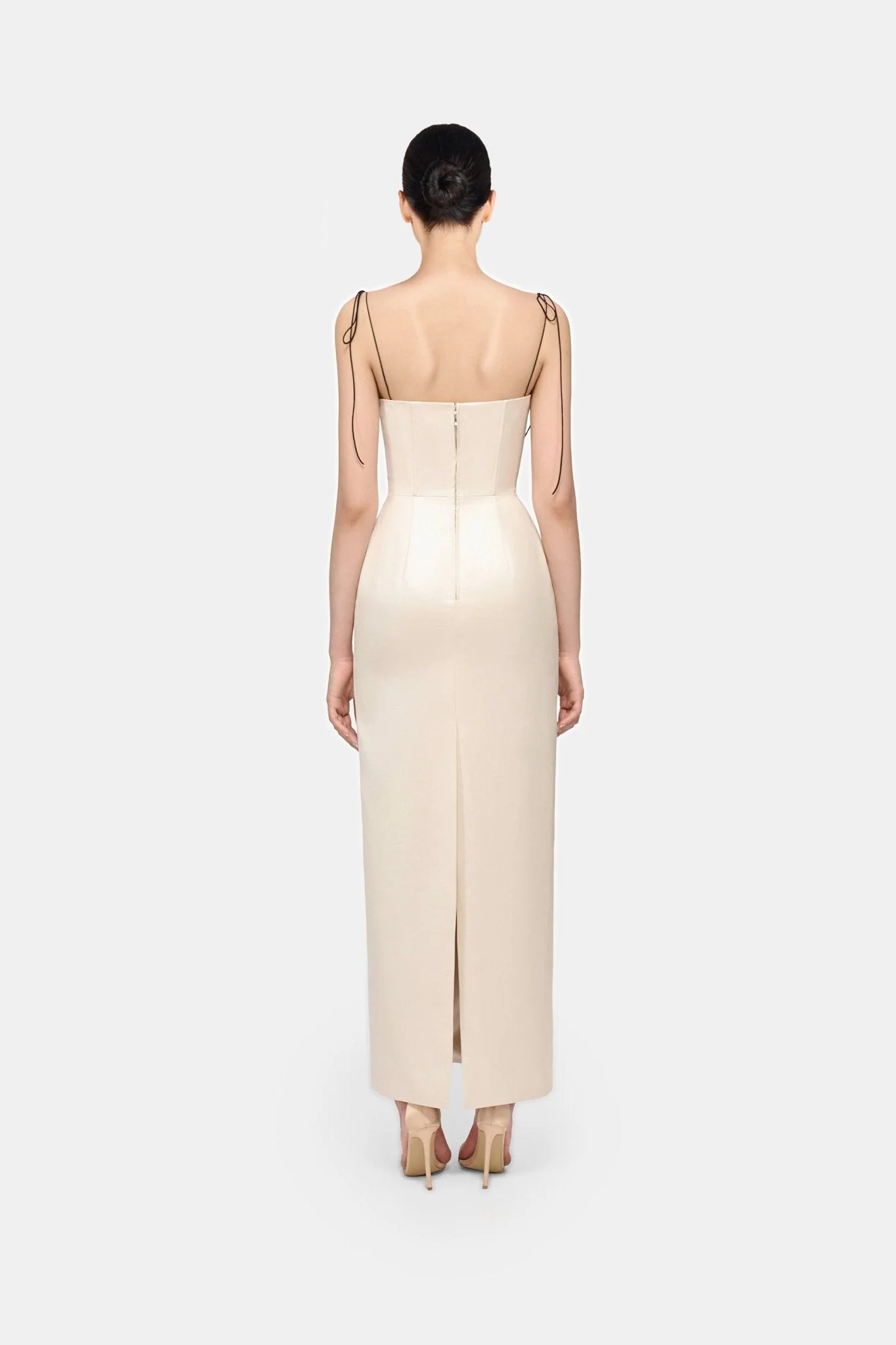 Ivory Leather Effect Dress - Image 4