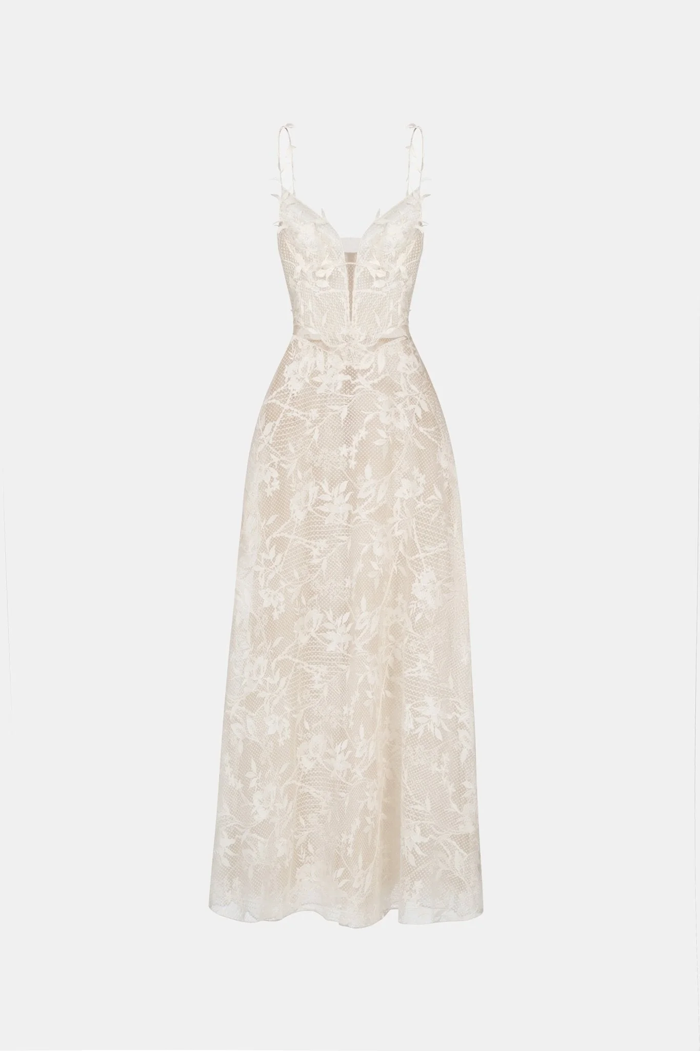 Ivory Strap Lace Dress