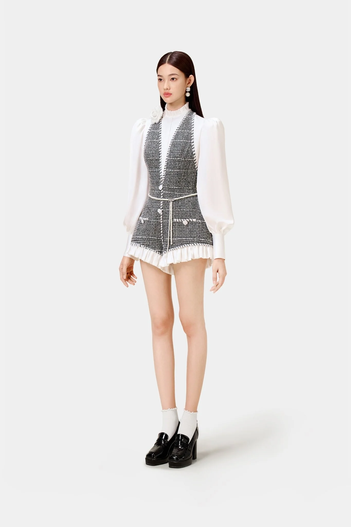 Grey Tweed Romper - Image 3