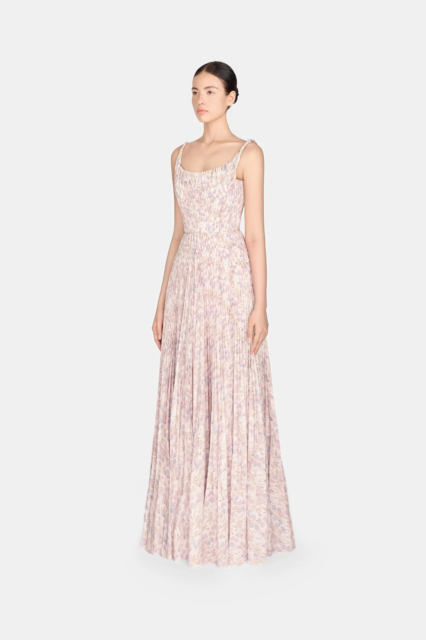 Lavender Pleated Maxi Dress - Image 3