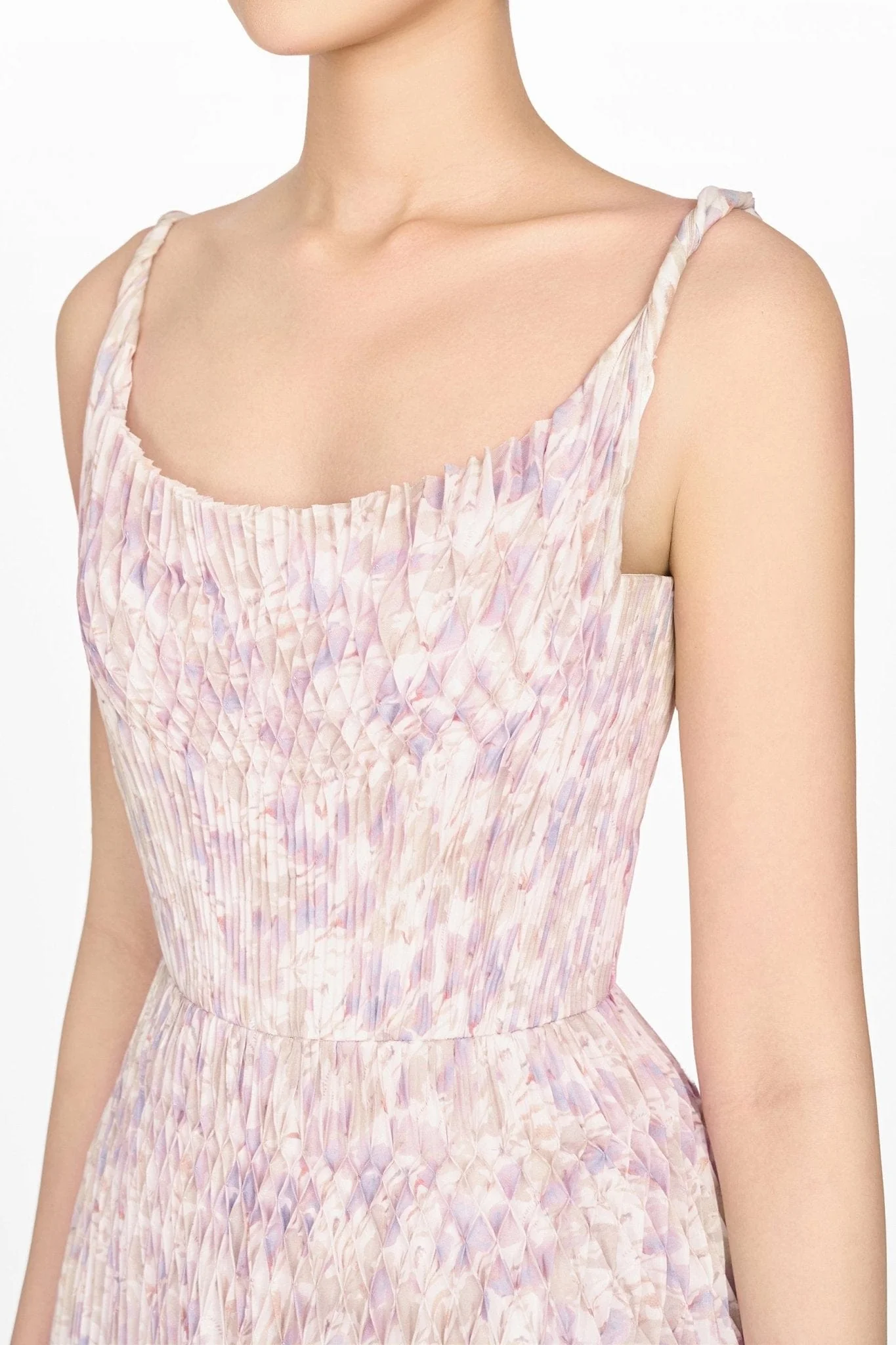 Lavender Pleated Maxi Dress - Image 5