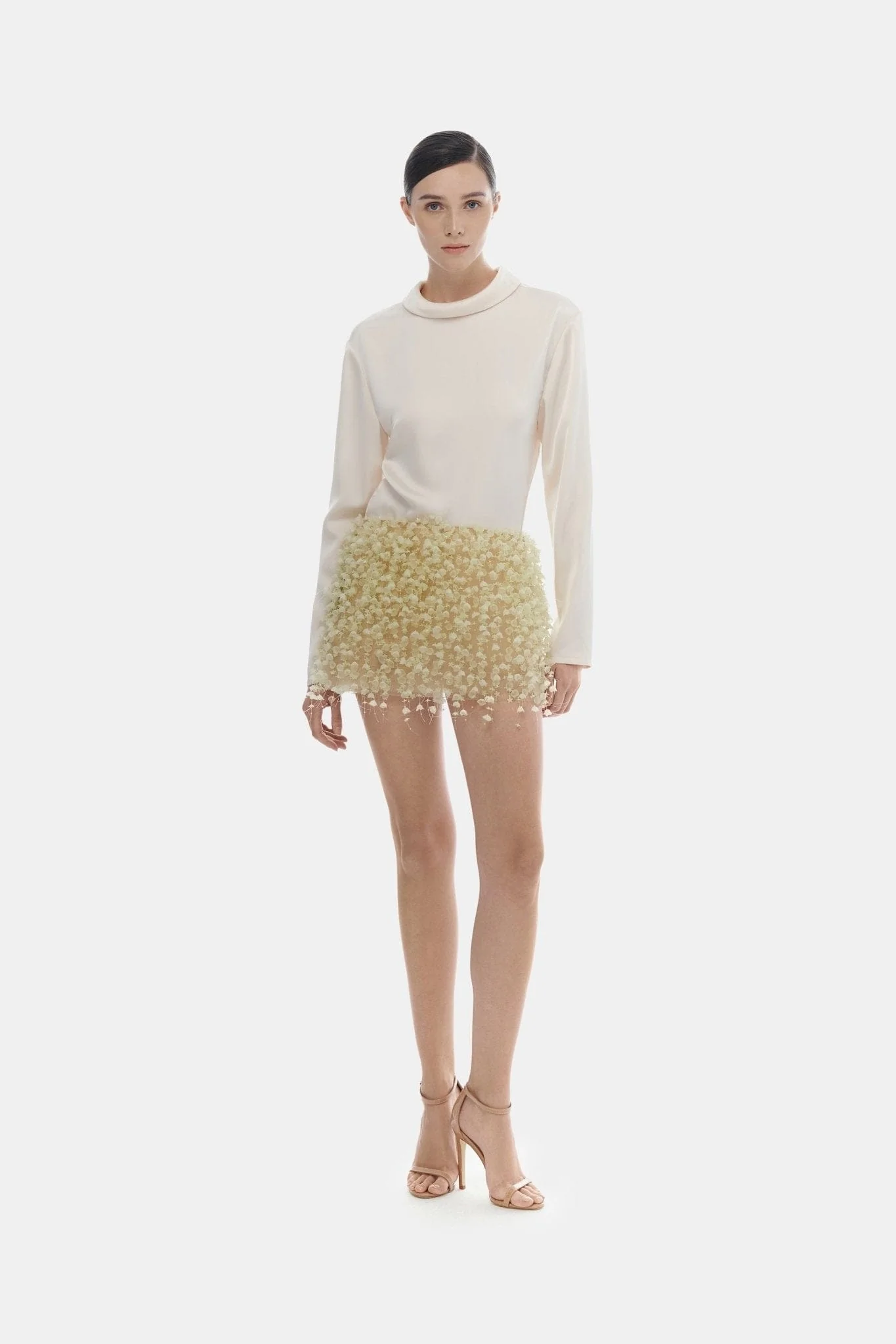 Lime Flowers Mini Skirt - Image 2