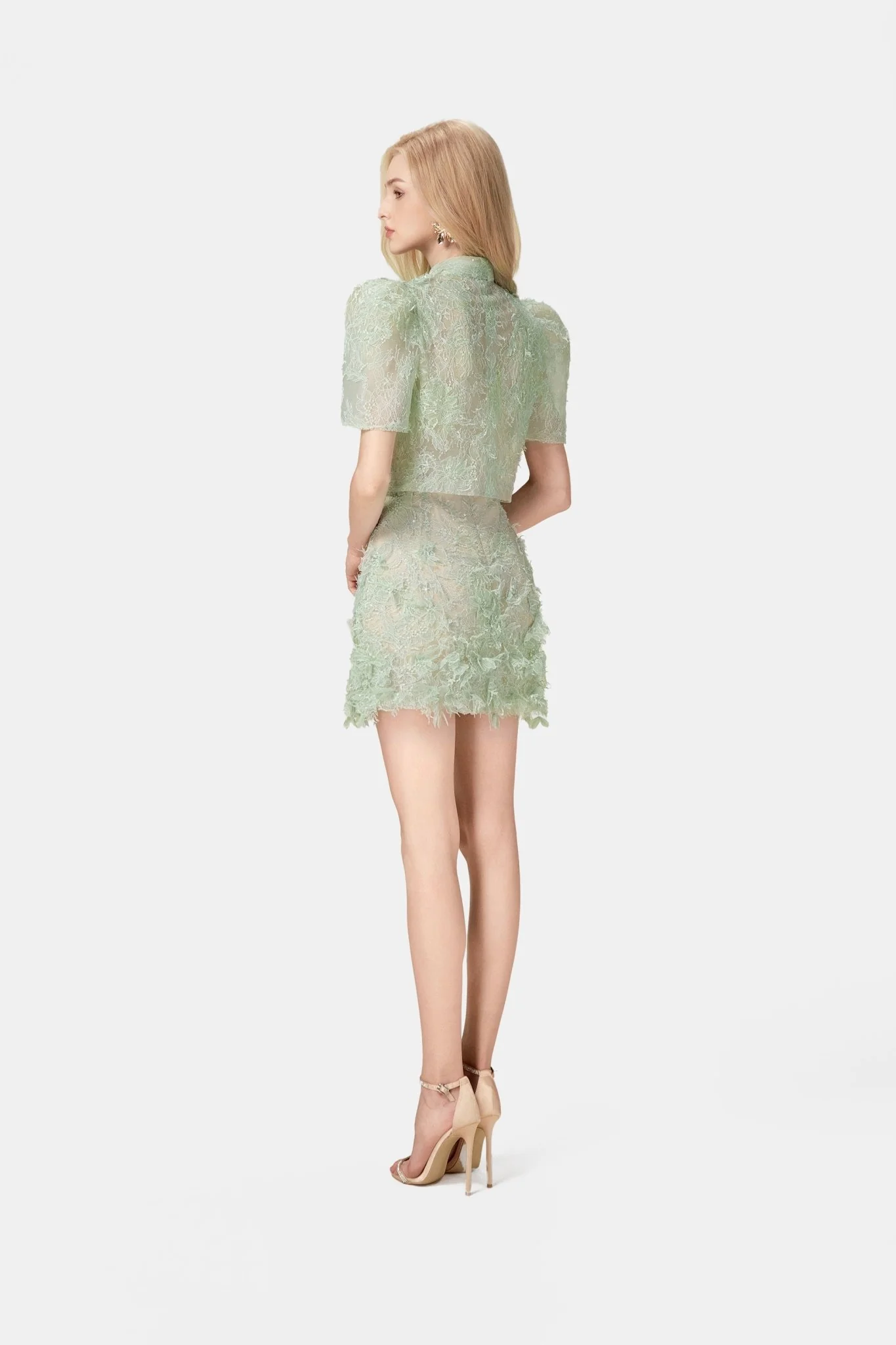 Mint Beaded Lace Top - Image 4