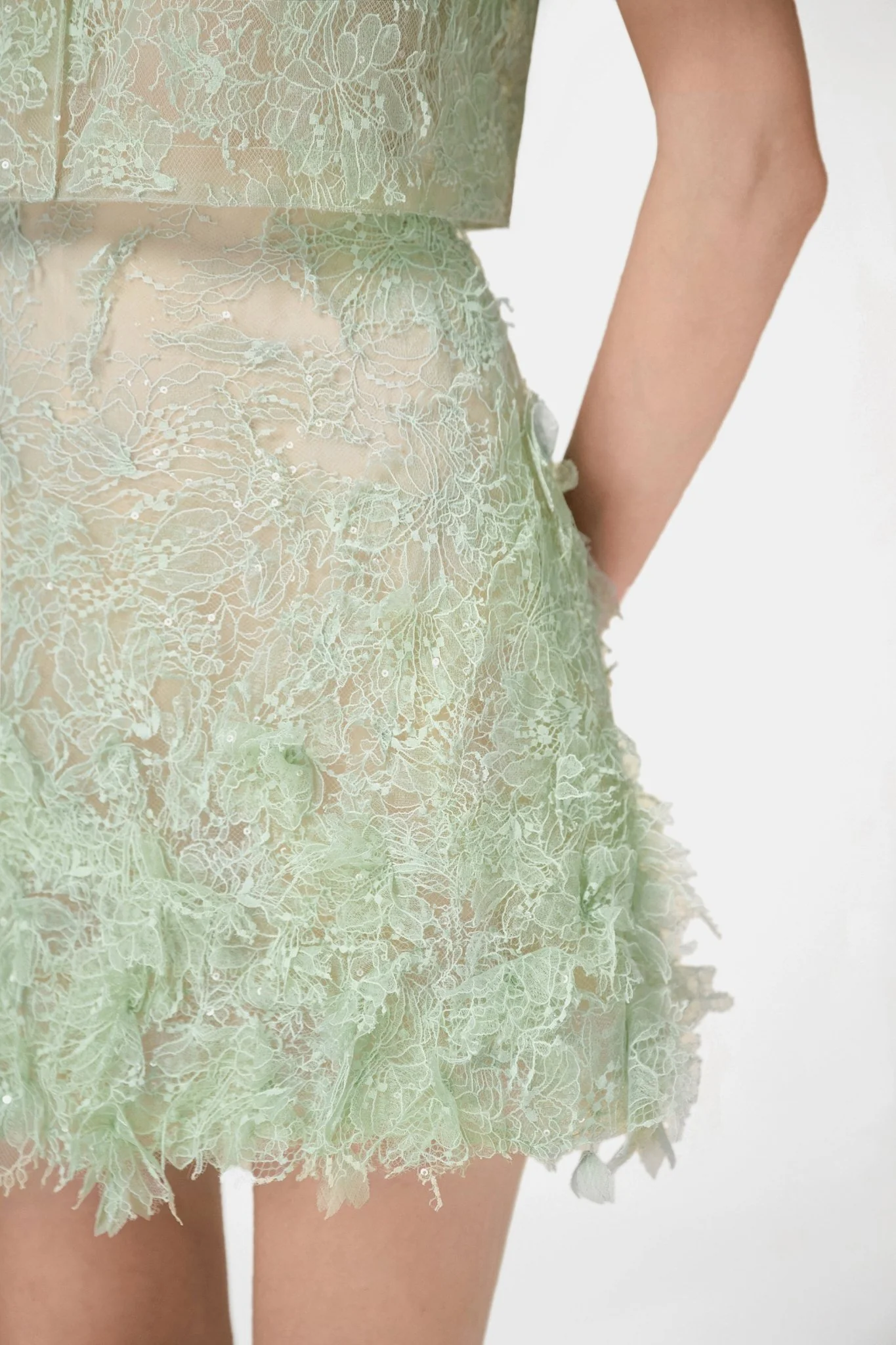 Mint Beaded Lace Top - Image 6