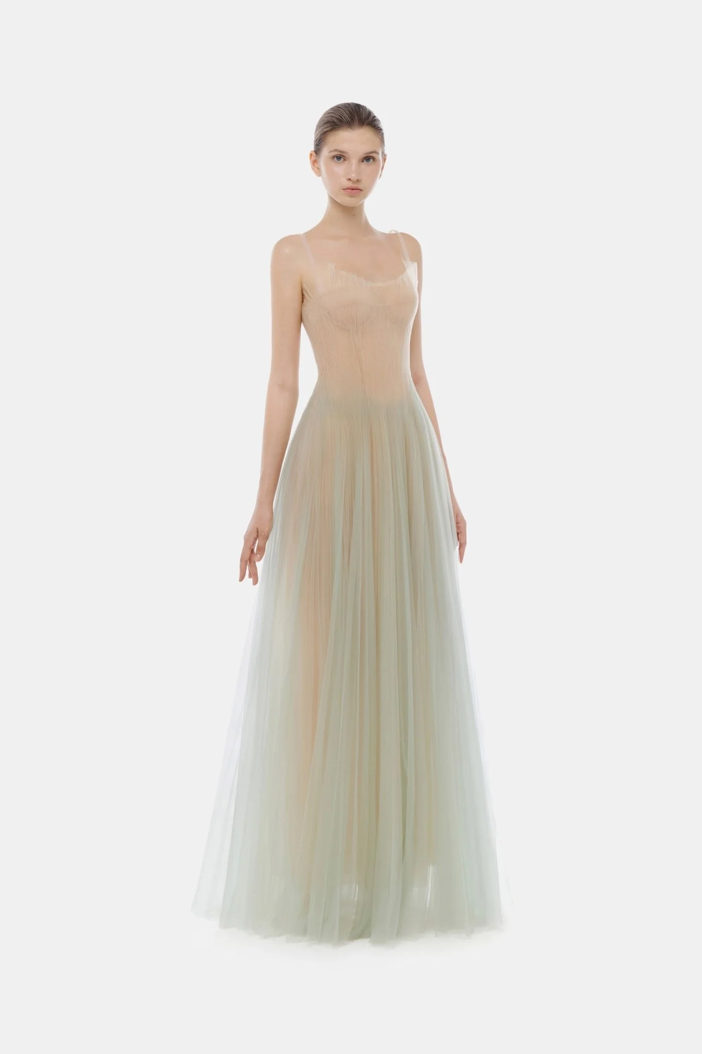 Mint Corset Tulle Maxi Dress - Image 2