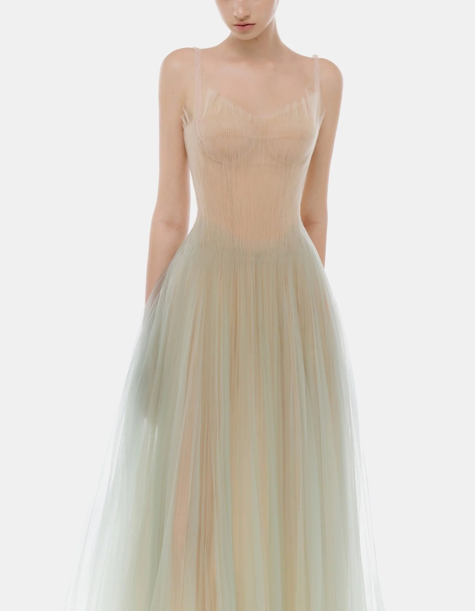 Mint Corset Tulle Maxi Dress - Image 5
