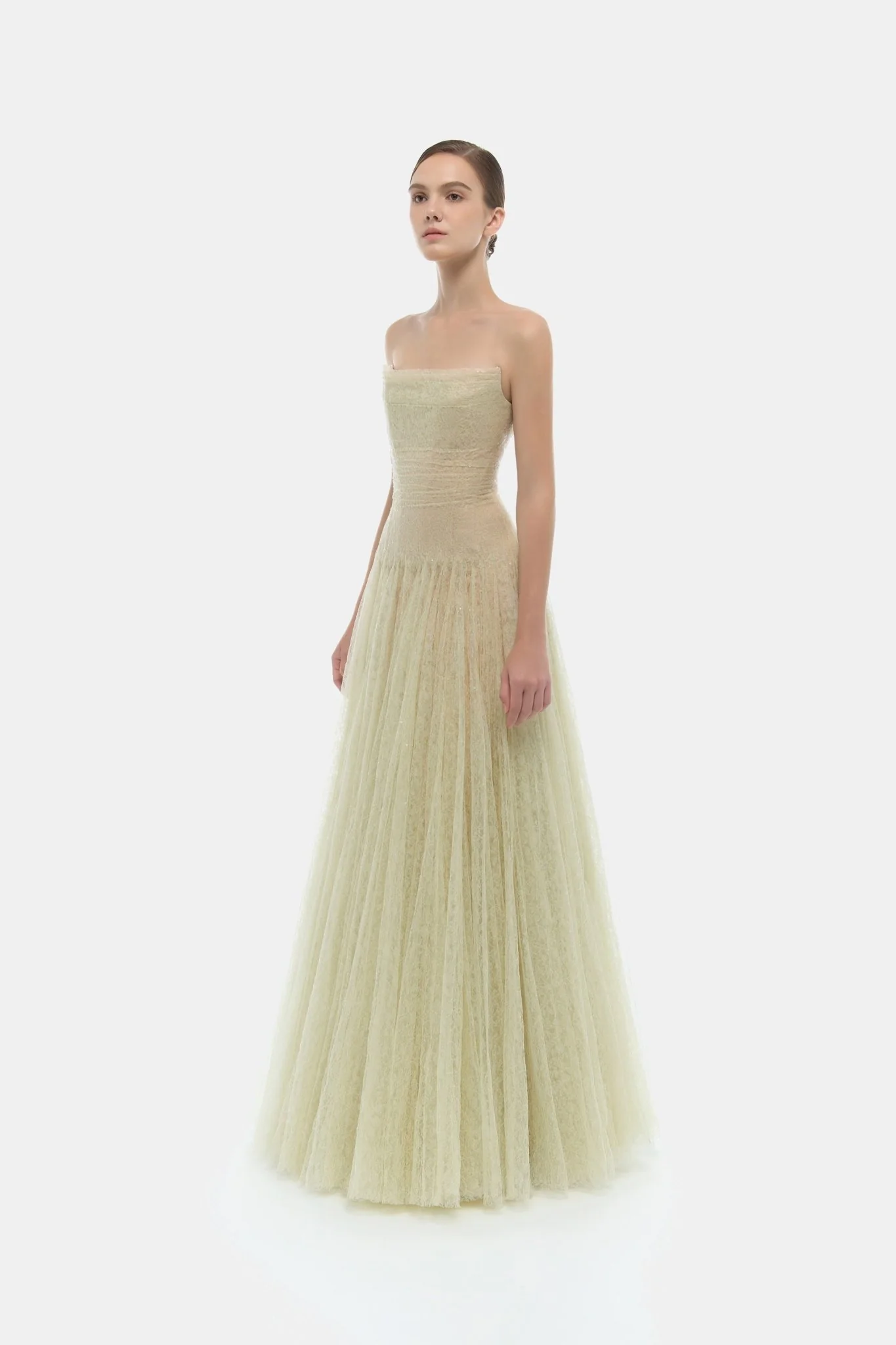 Mint Draped Lace Maxi Dress - Image 3