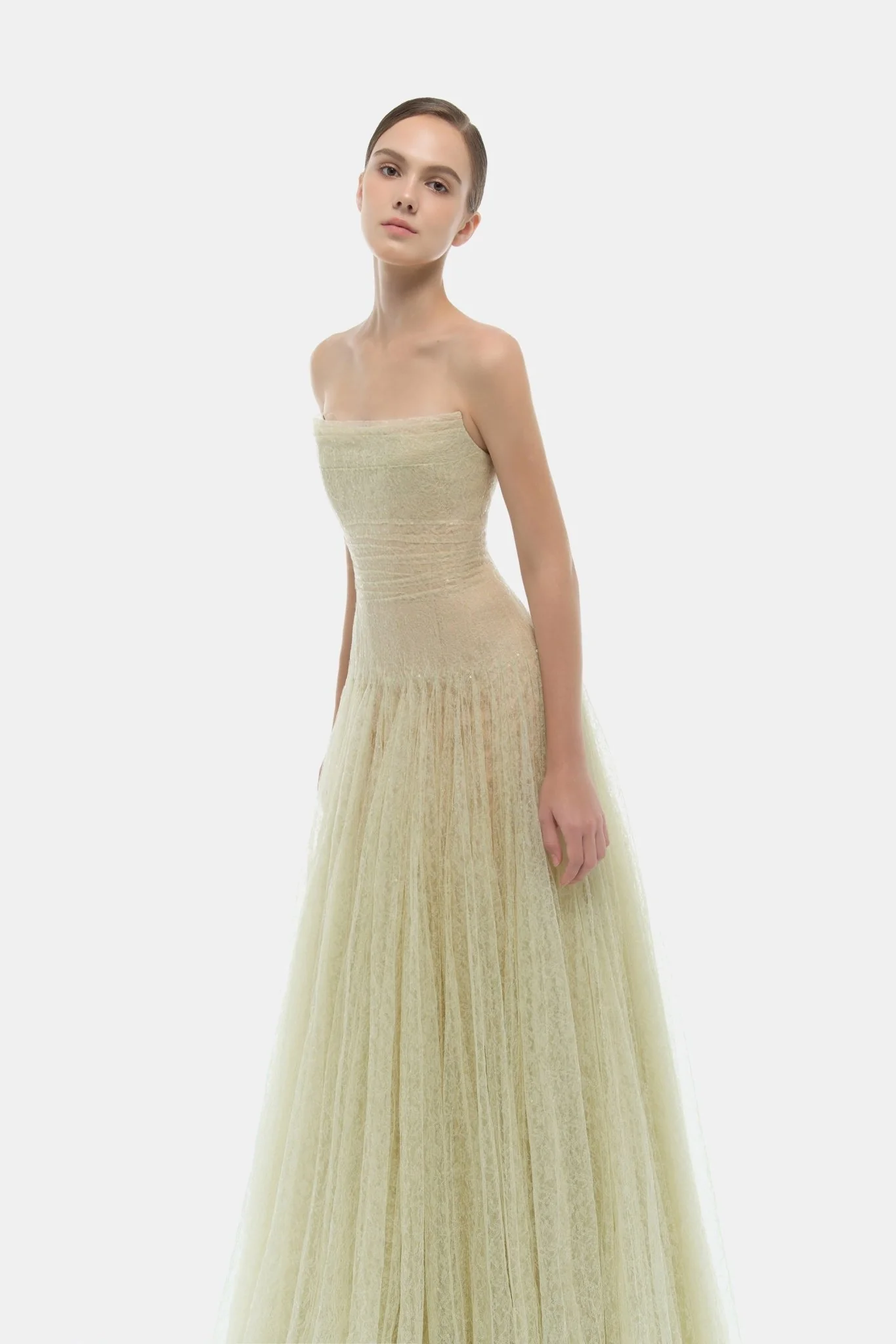 Mint Draped Lace Maxi Dress - Image 5