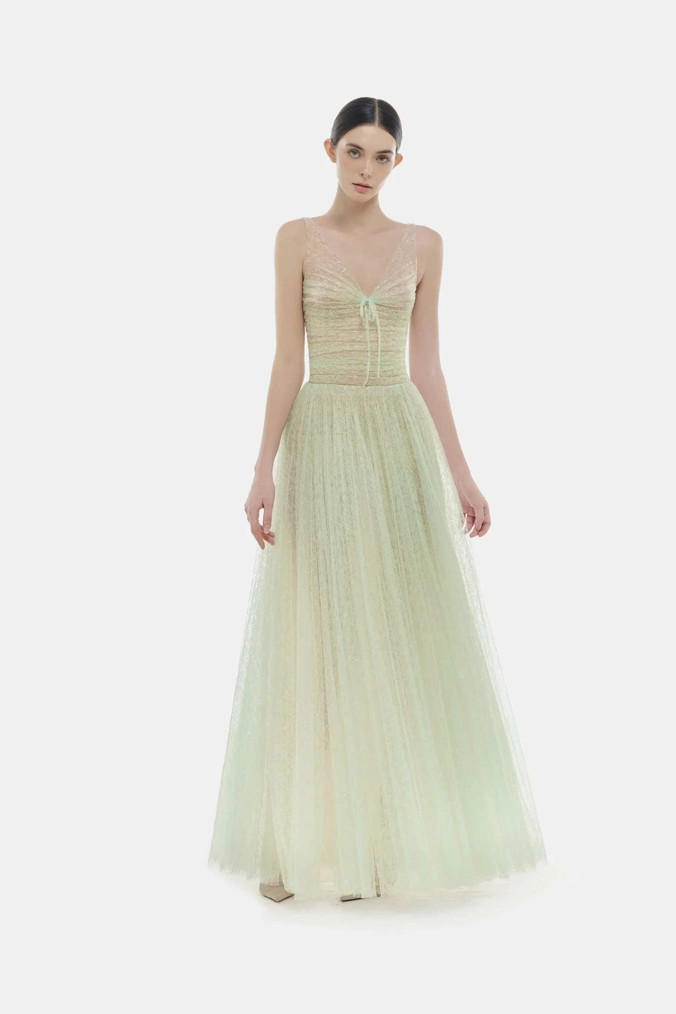 Mint Drapped Maxi Dress - Image 2