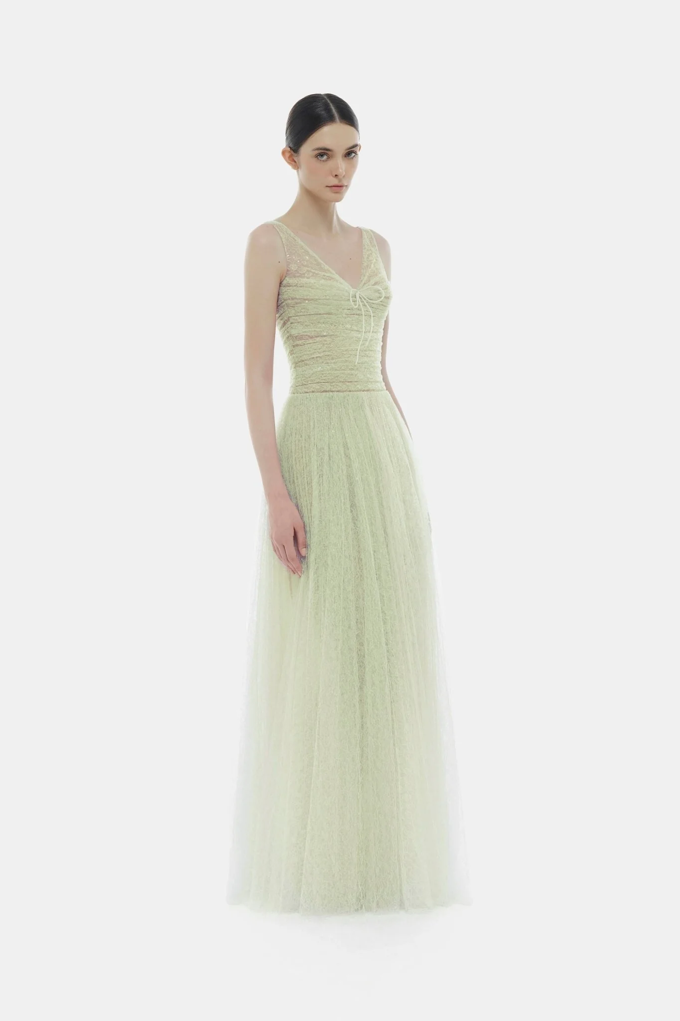 Mint Drapped Maxi Dress - Image 3