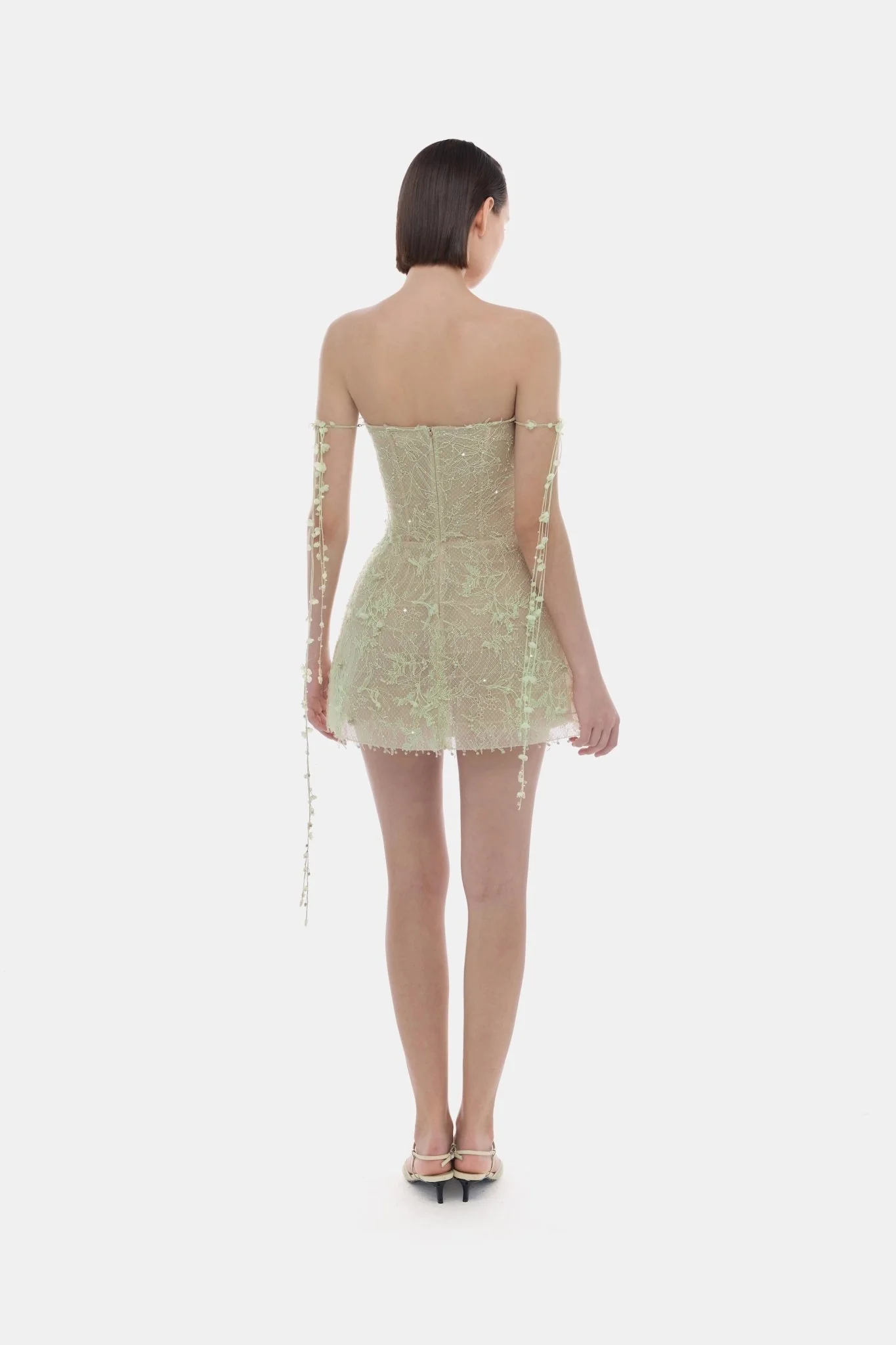 Mint Floral String Mini Dress - Image 2